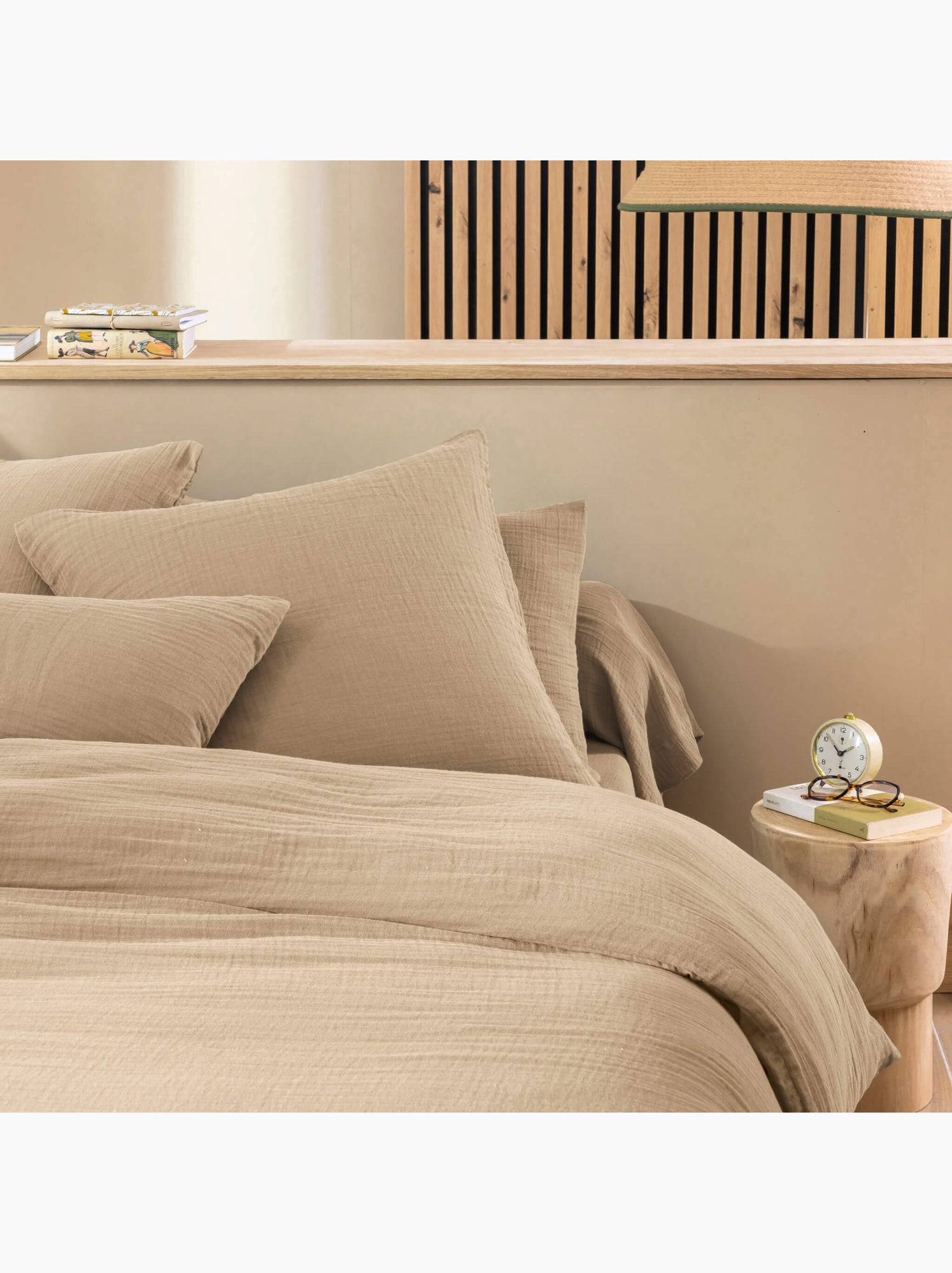 Parure de lit gaze de coton noa - Beige