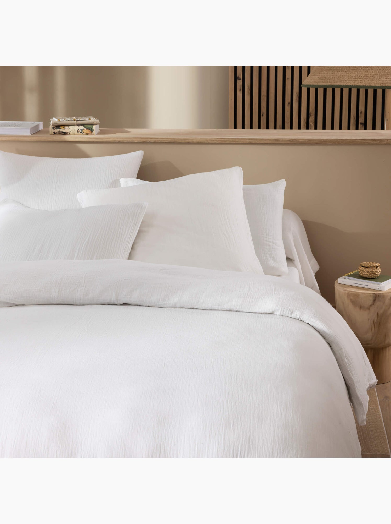 Parure de lit gaze de coton noa - Blanc