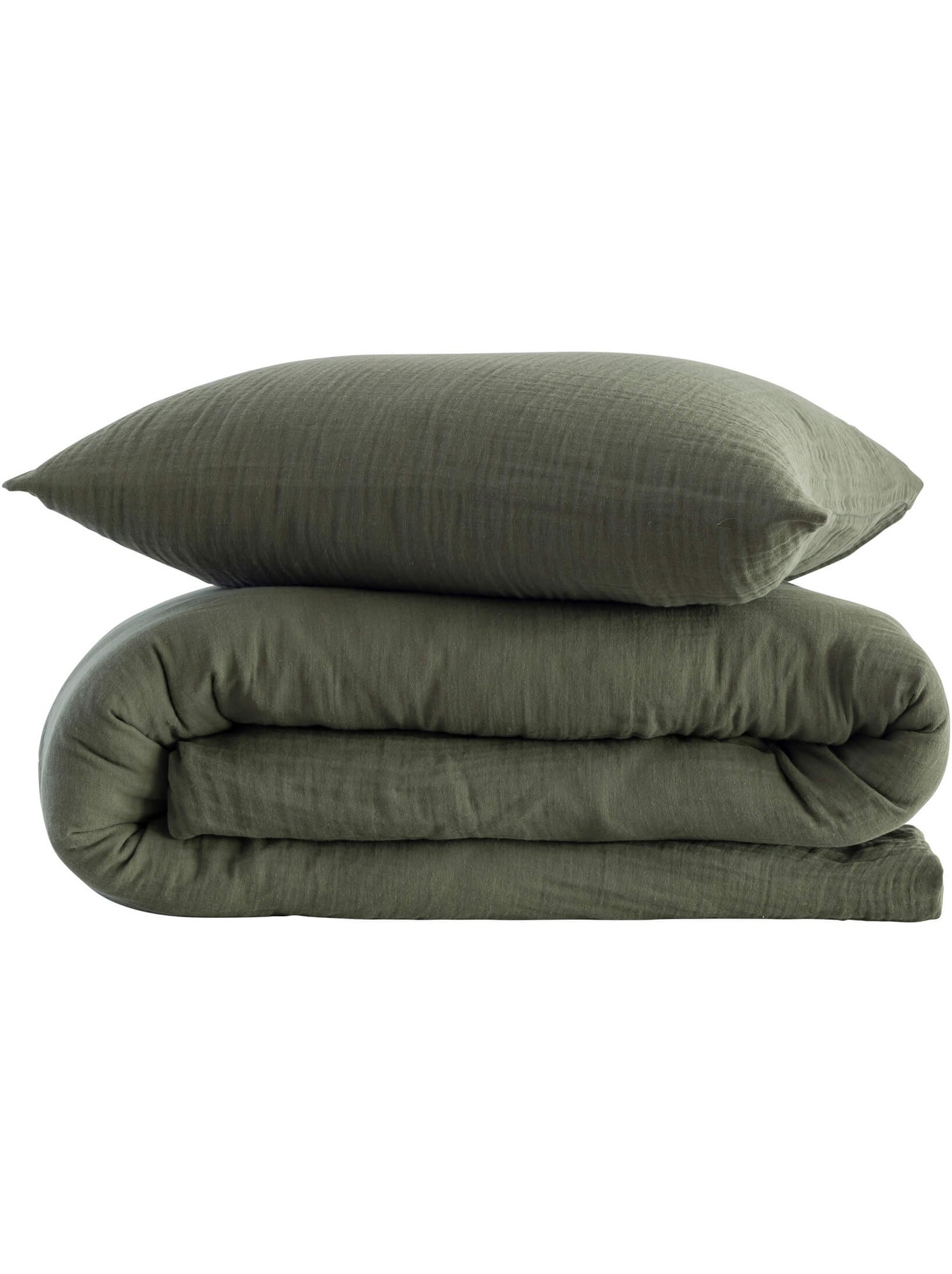 Parure de lit gaze de coton noa - Kaki