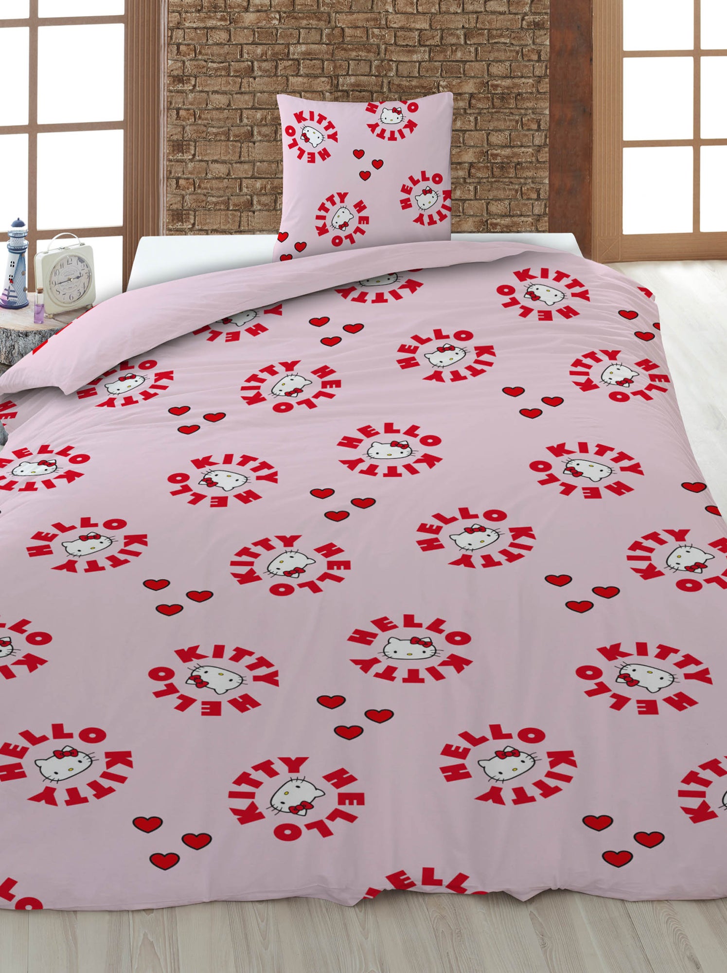 Parure de lit 'Hello Kitty' - 1 parure - Rouge