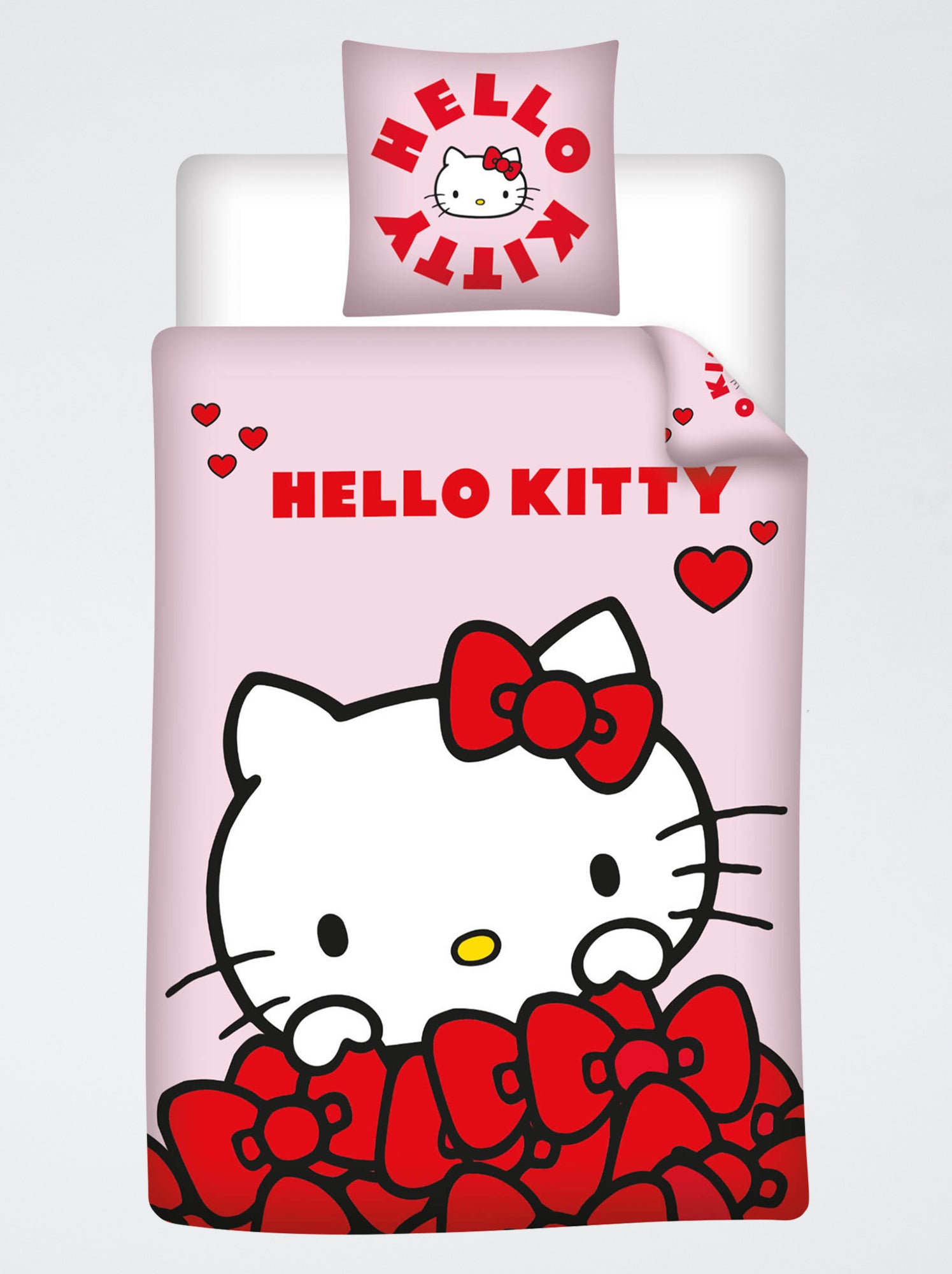 Parure de lit 'Hello Kitty' - 1 parure - Rouge