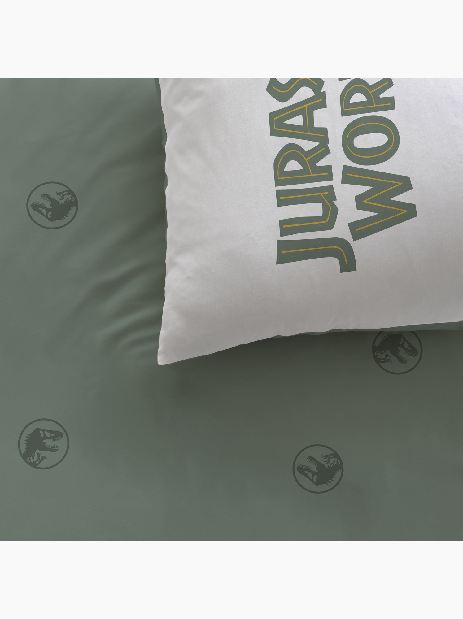 Parure de lit imprimée 100% coton, JURASSIC WORLD EMPREINTE - Blanc