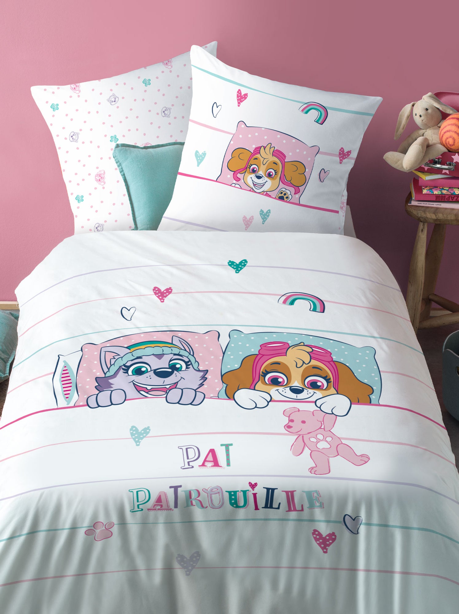Parure de lit imprimée 100% coton, PAT PATROUILLE DOUCE NUIT - Multicolore