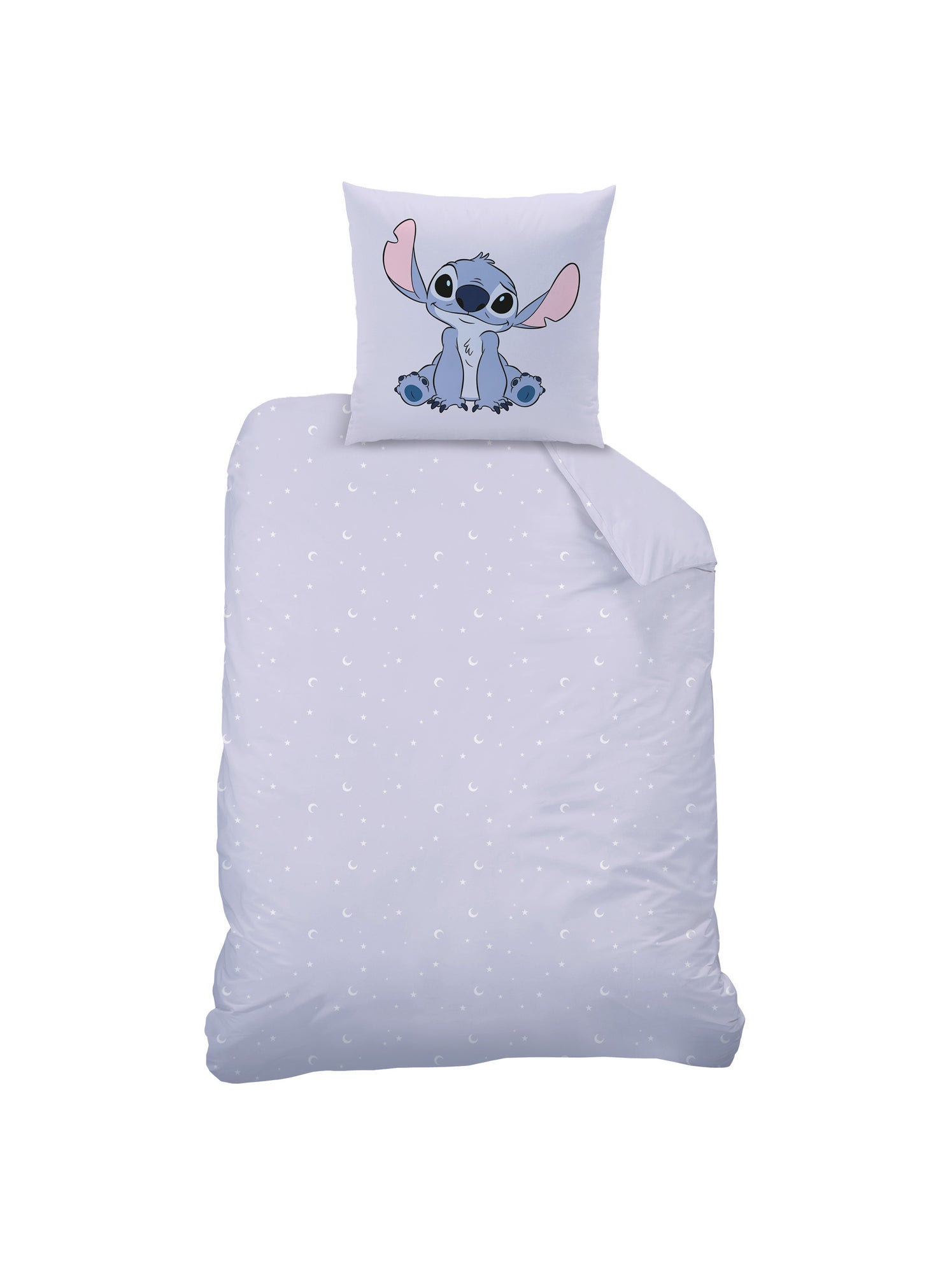 Parure de lit imprimée + drap housse 100% coton, DISNEY HOME STITCH HAPPY - Violet