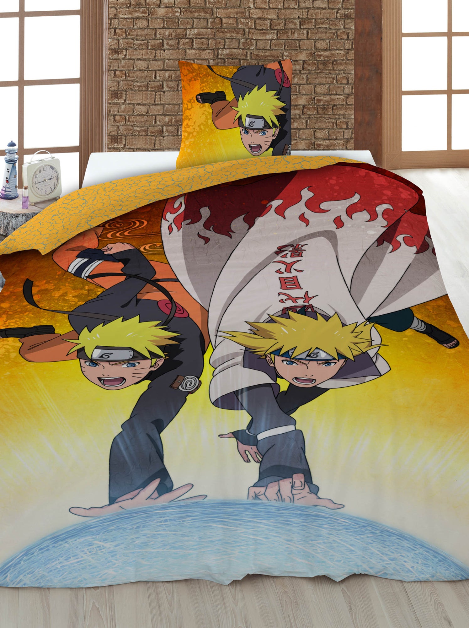 Parure de lit 'Naruto' - 1 personne - Orange