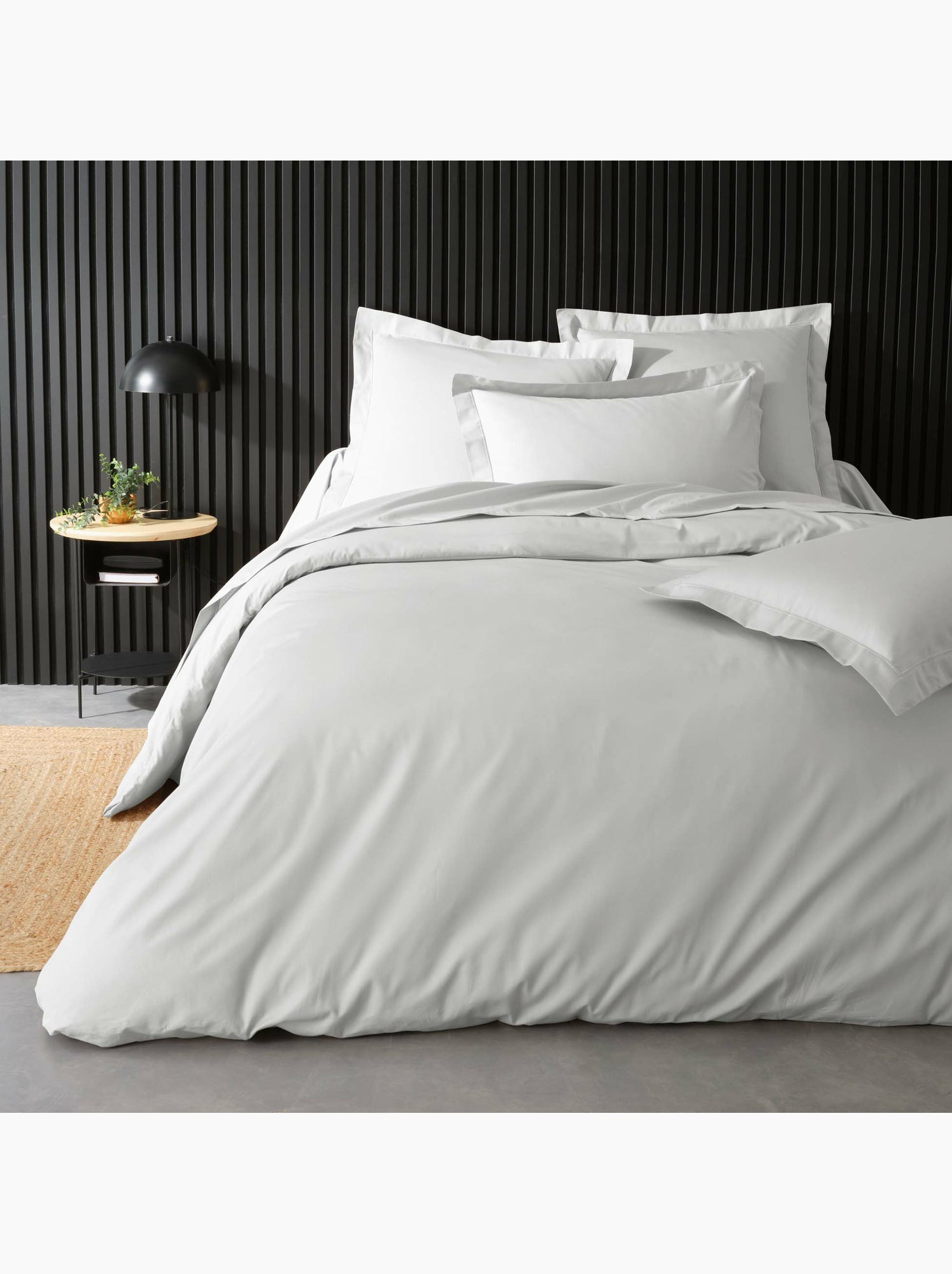 Parure de lit – percale de coton 78 fils – qualité hôtel – 2 taies 63x63 cm - Blanc