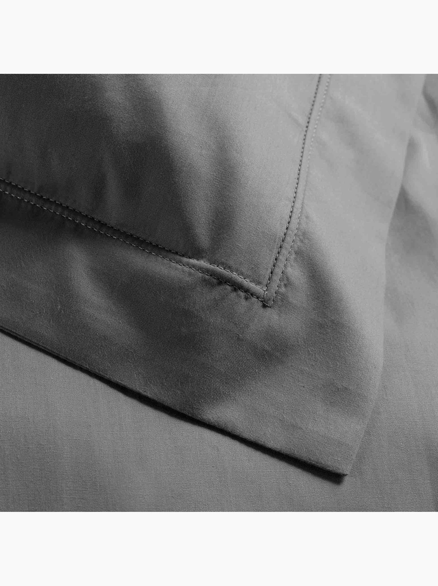 Parure de lit – percale de coton 78 fils – qualité hôtel – 2 taies 63x63 cm - Gris Acier