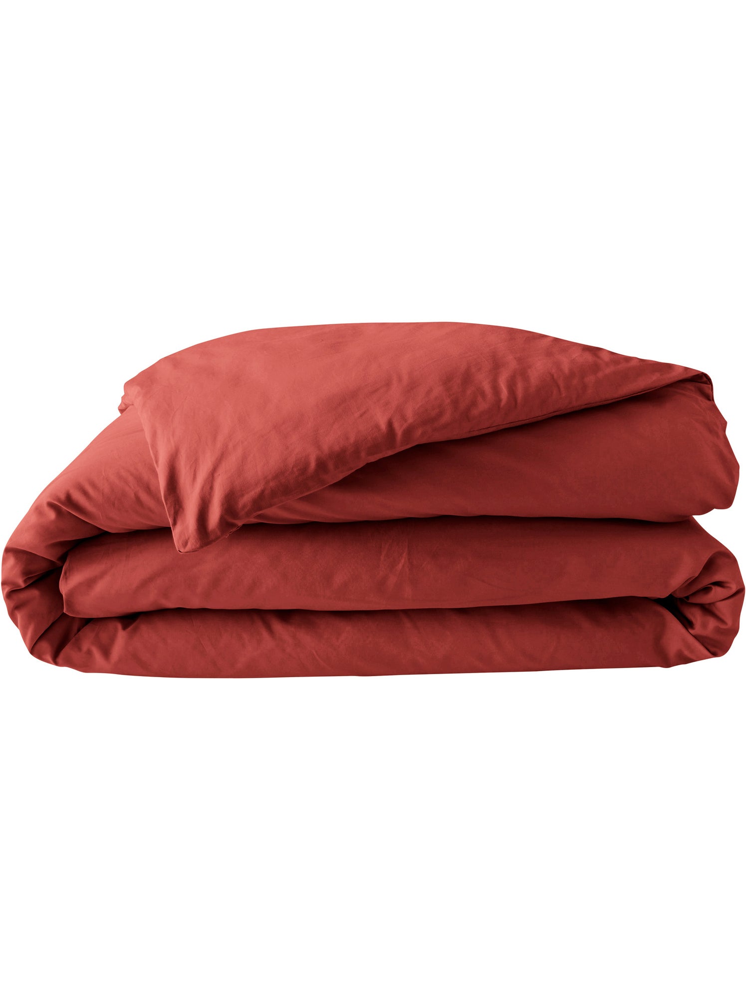 Parure de lit – percale de coton 78 fils – qualité hôtel – 2 taies 63x63 cm - Terracotta