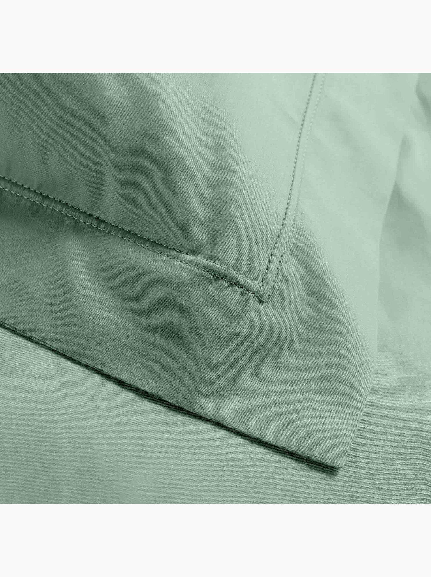 Parure de lit – percale de coton 78 fils – qualité hôtel – 2 taies 63x63 cm - Vert tilleul