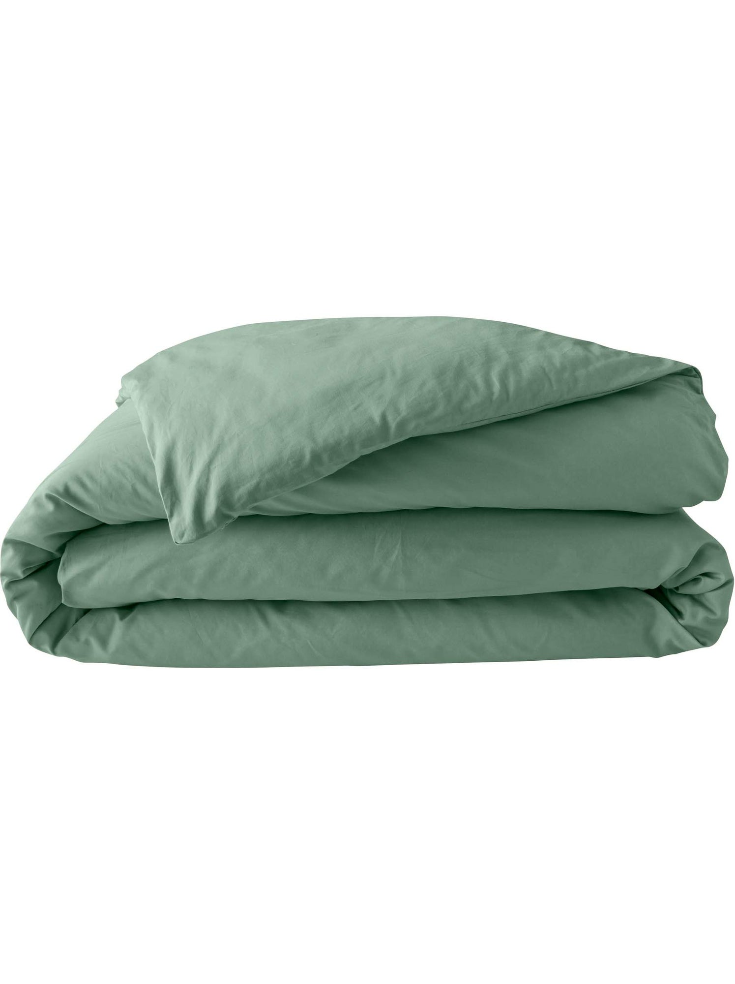 Parure de lit – percale de coton 78 fils – qualité hôtel – 2 taies 63x63 cm - Vert tilleul