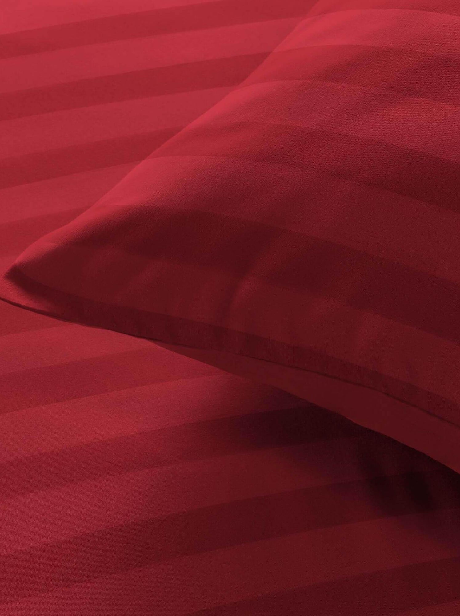 Parure de lit rayures dans le tissage - Rouge