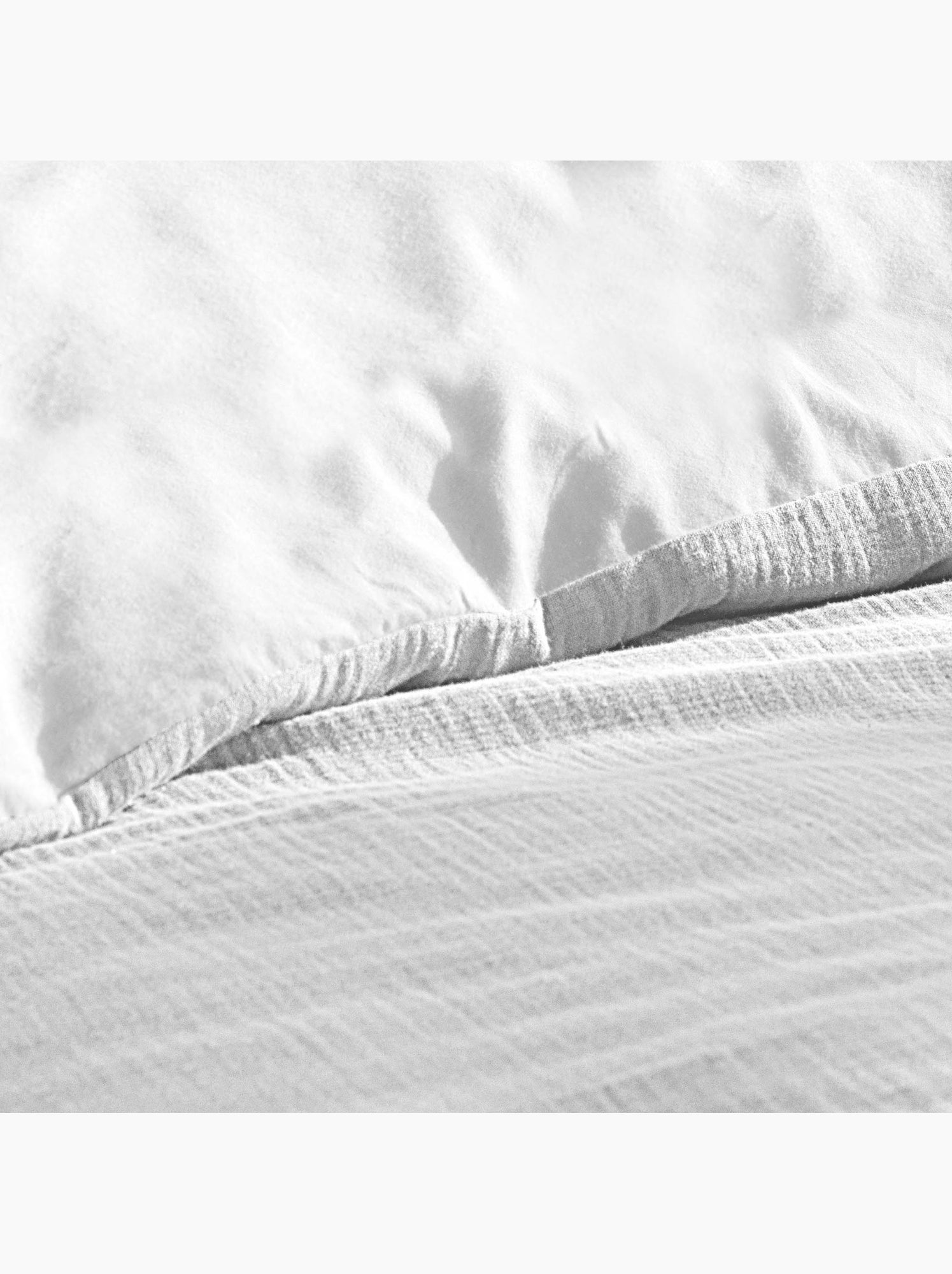 Parure de lit sienna + 2 taies 63x63 cm – double face gaze de coton & coton 57 fils - Blanc