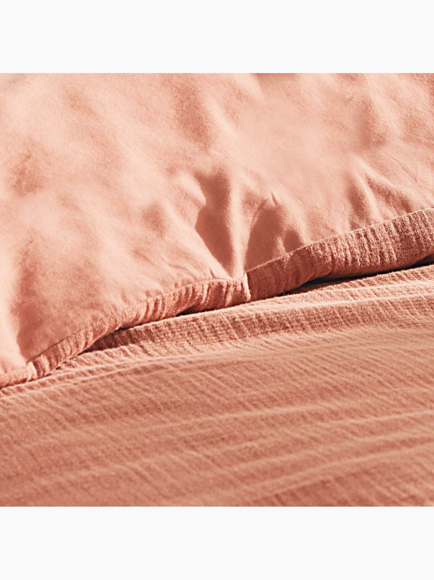 Parure de lit sienna + 2 taies 63x63 cm – double face gaze de coton & coton 57 fils - Rose