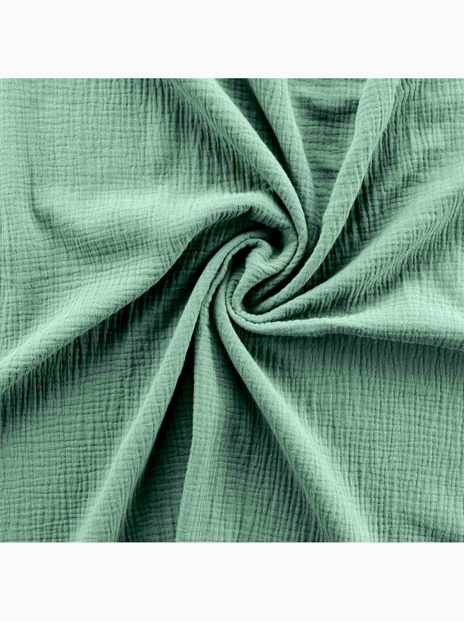 Parure de lit sienna + 2 taies 63x63 cm – double face gaze de coton & coton 57 fils - Vert Sauge