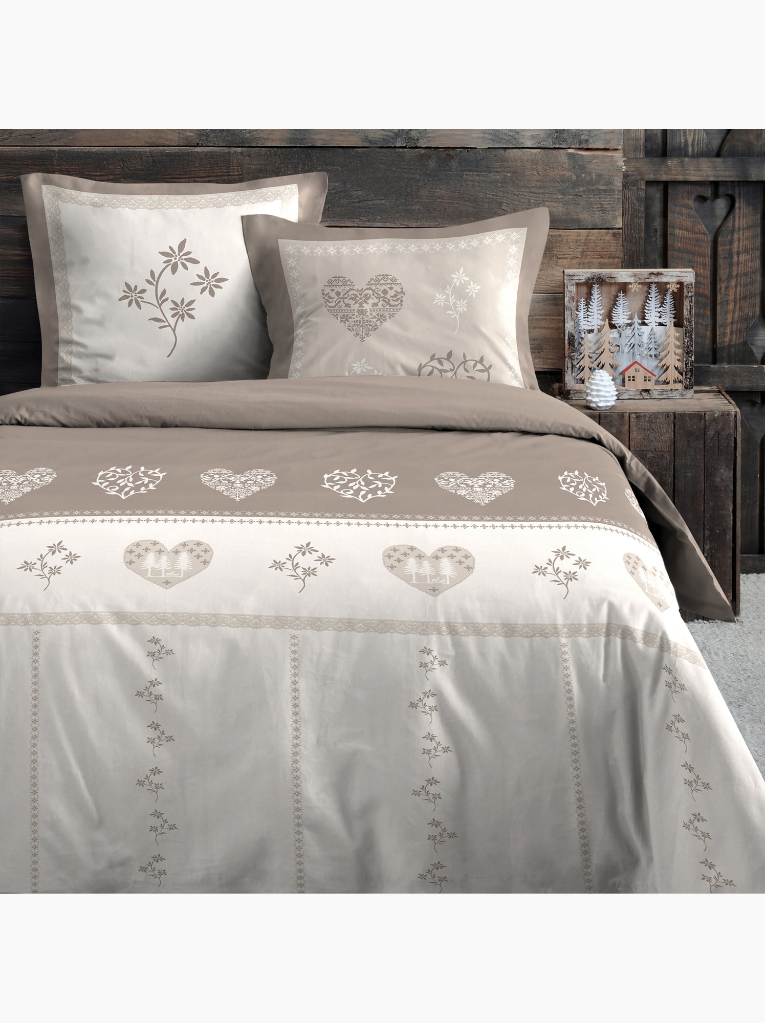 Parure de lit style montagne chaleureuse - Beige grès