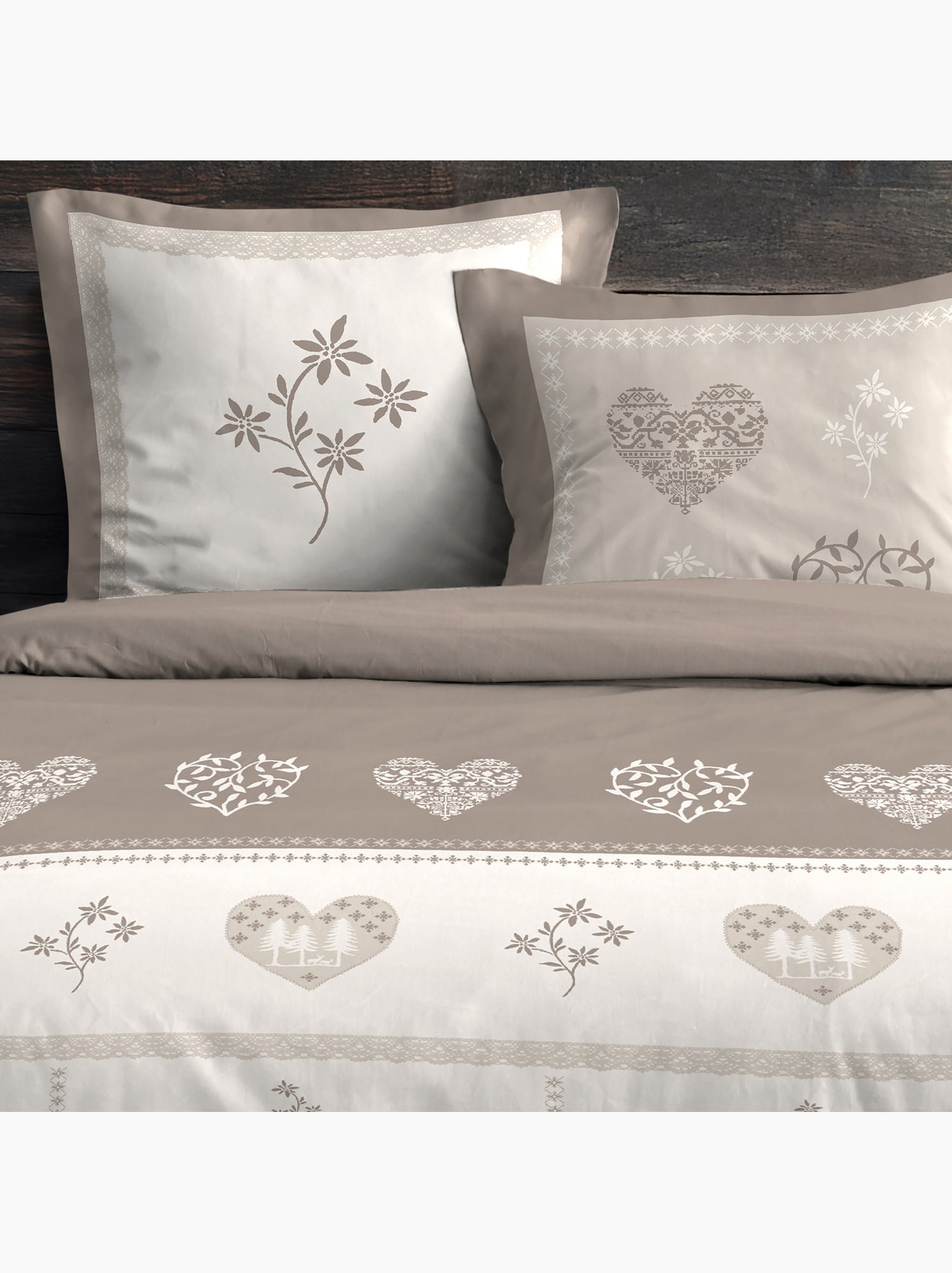 Parure de lit style montagne chaleureuse - Beige grès