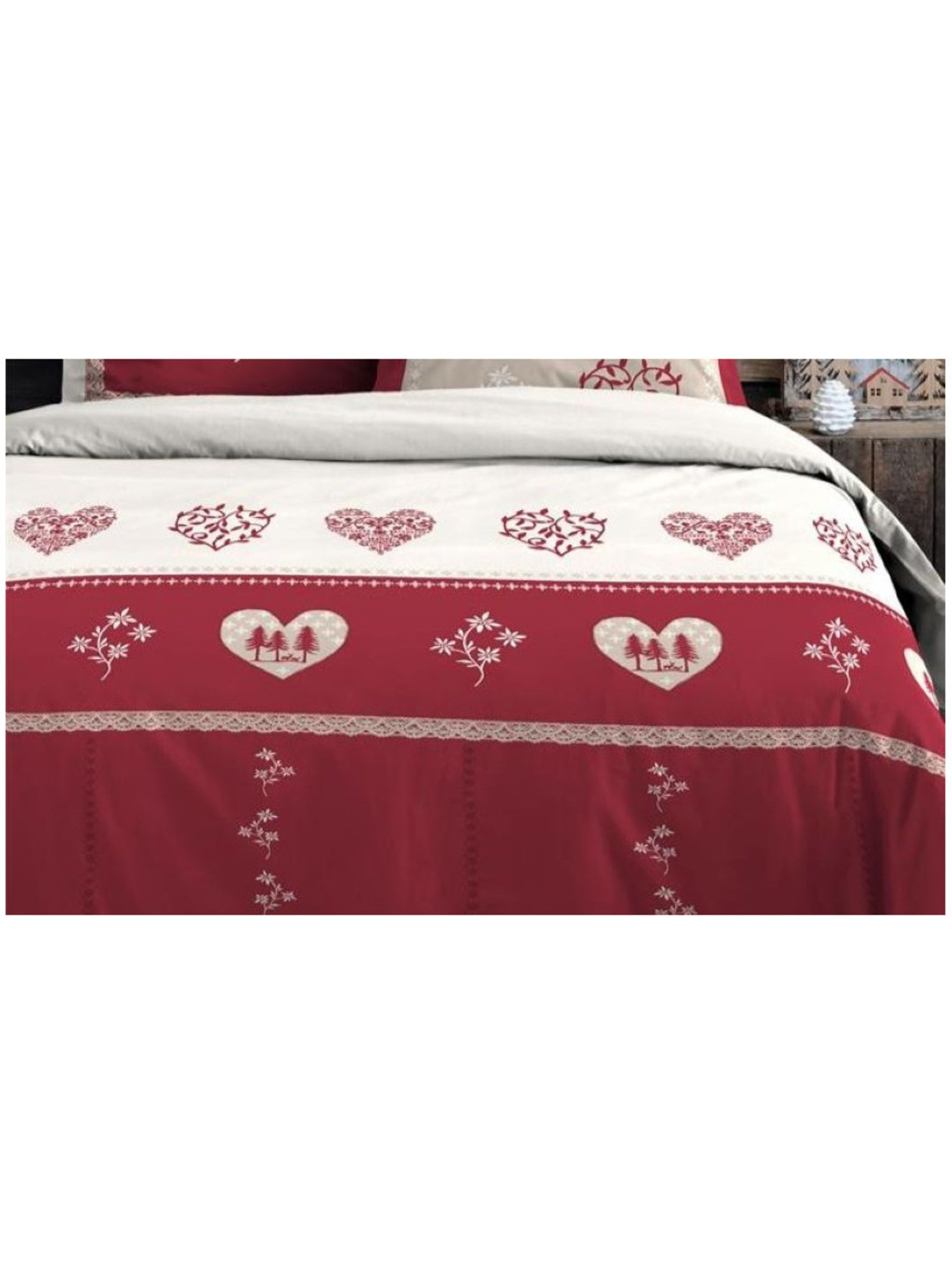 Parure de lit style montagne chaleureuse - Rouge