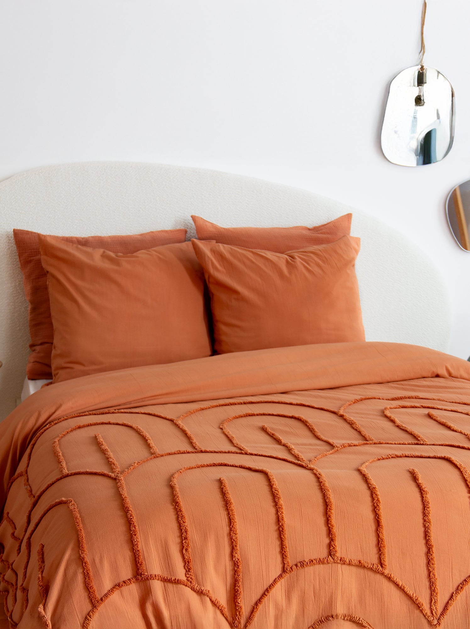 Parure de lit unie - 2 personnes - Terracotta