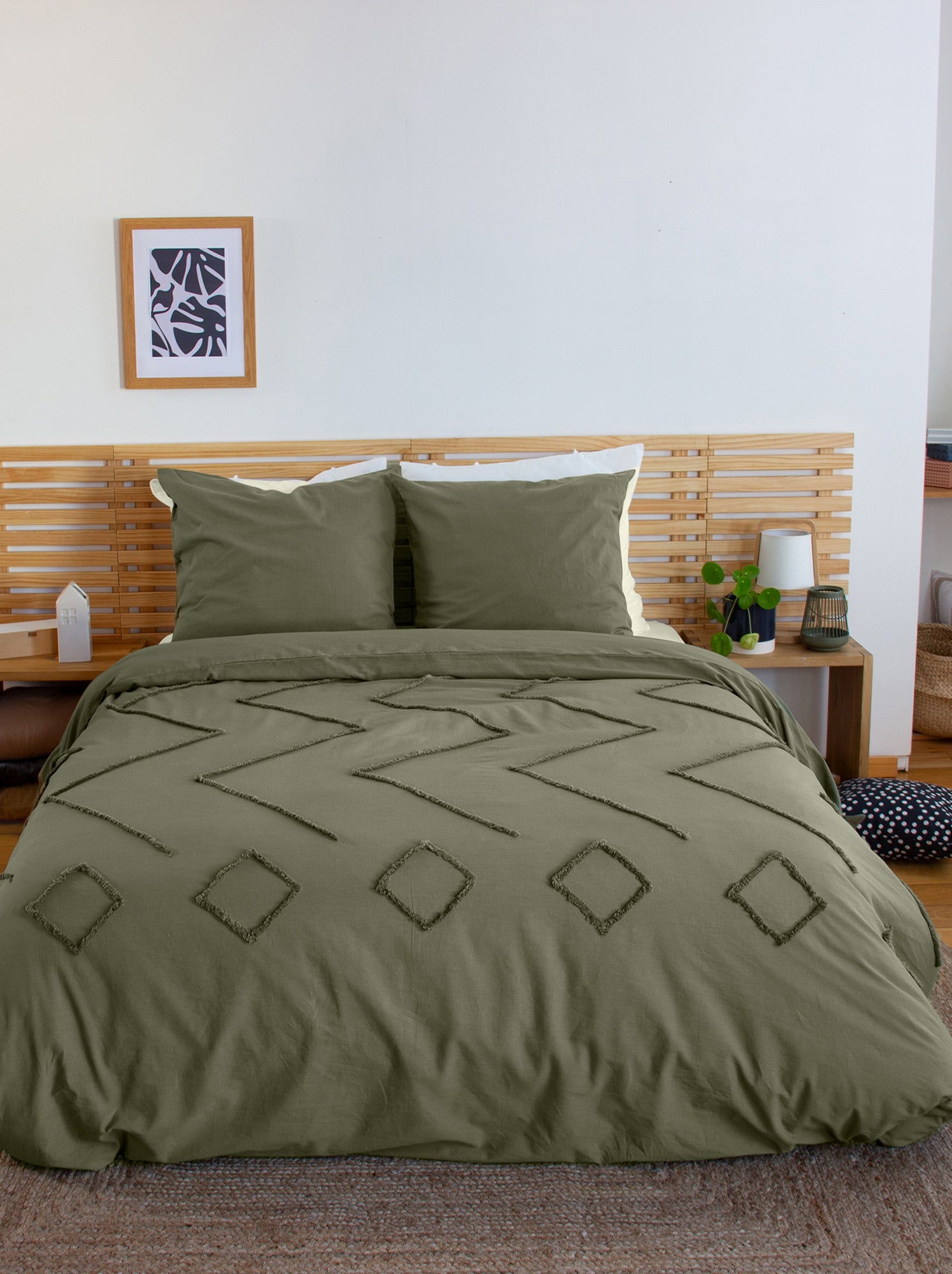 Parure de lit unie - 2 personnes - Vert