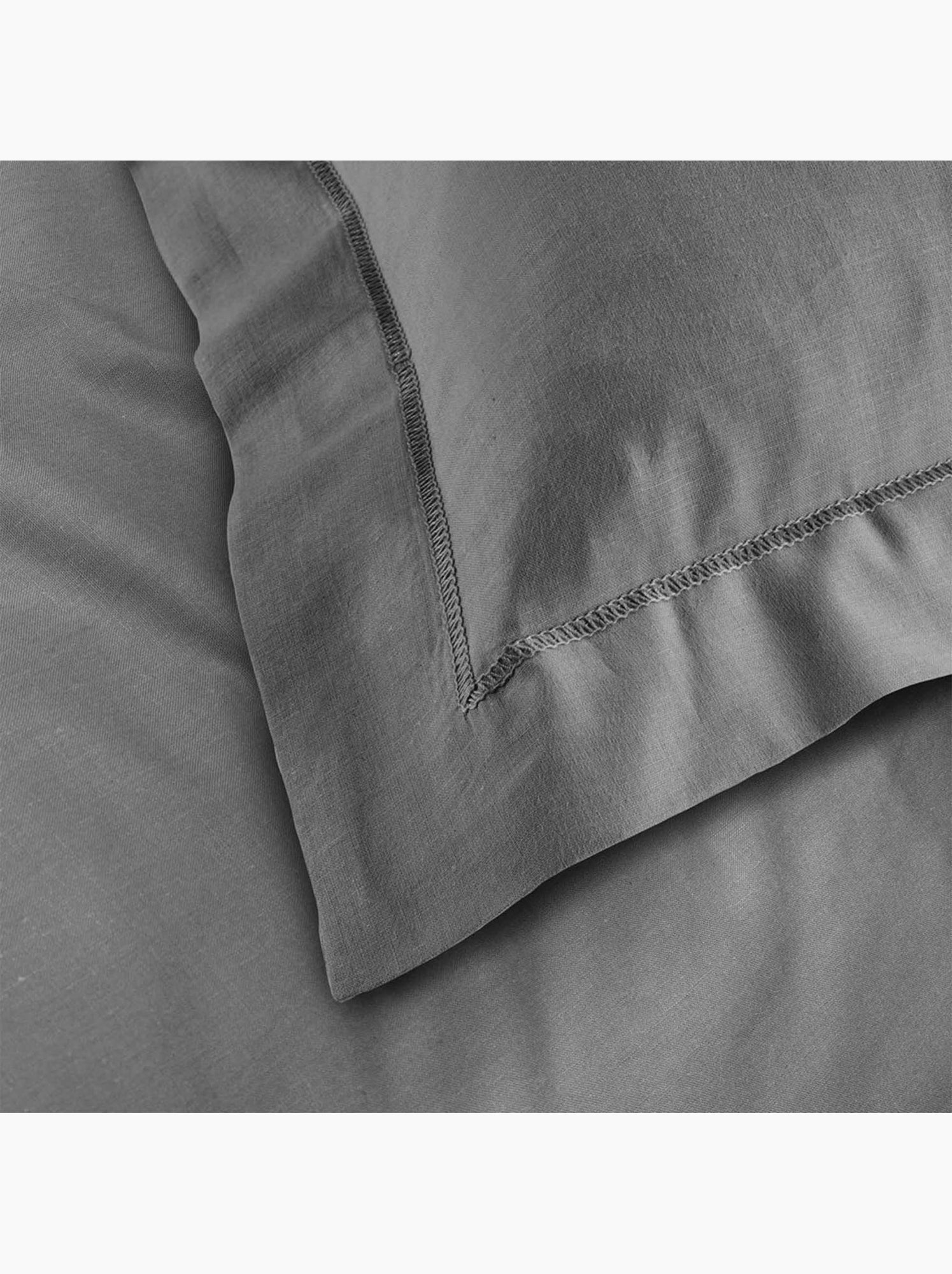Parure de lit unie 57 fils – linaé + 1 taie - gris anthracite