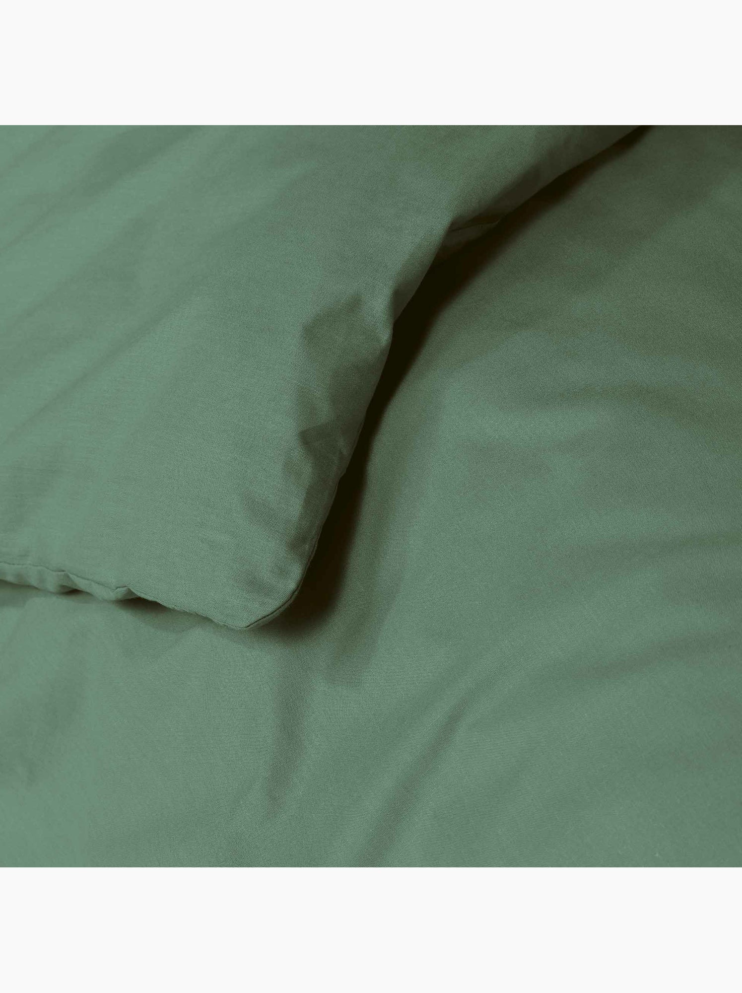Parure de lit unie 57 fils – linaé + 1 taie - Vert cèdre