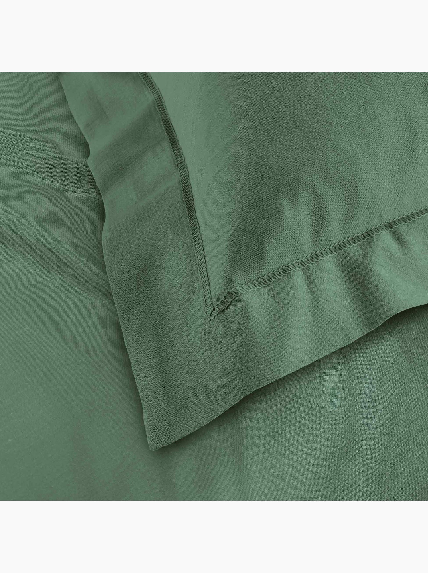 Parure de lit unie 57 fils – linaé + 1 taie - Vert cèdre