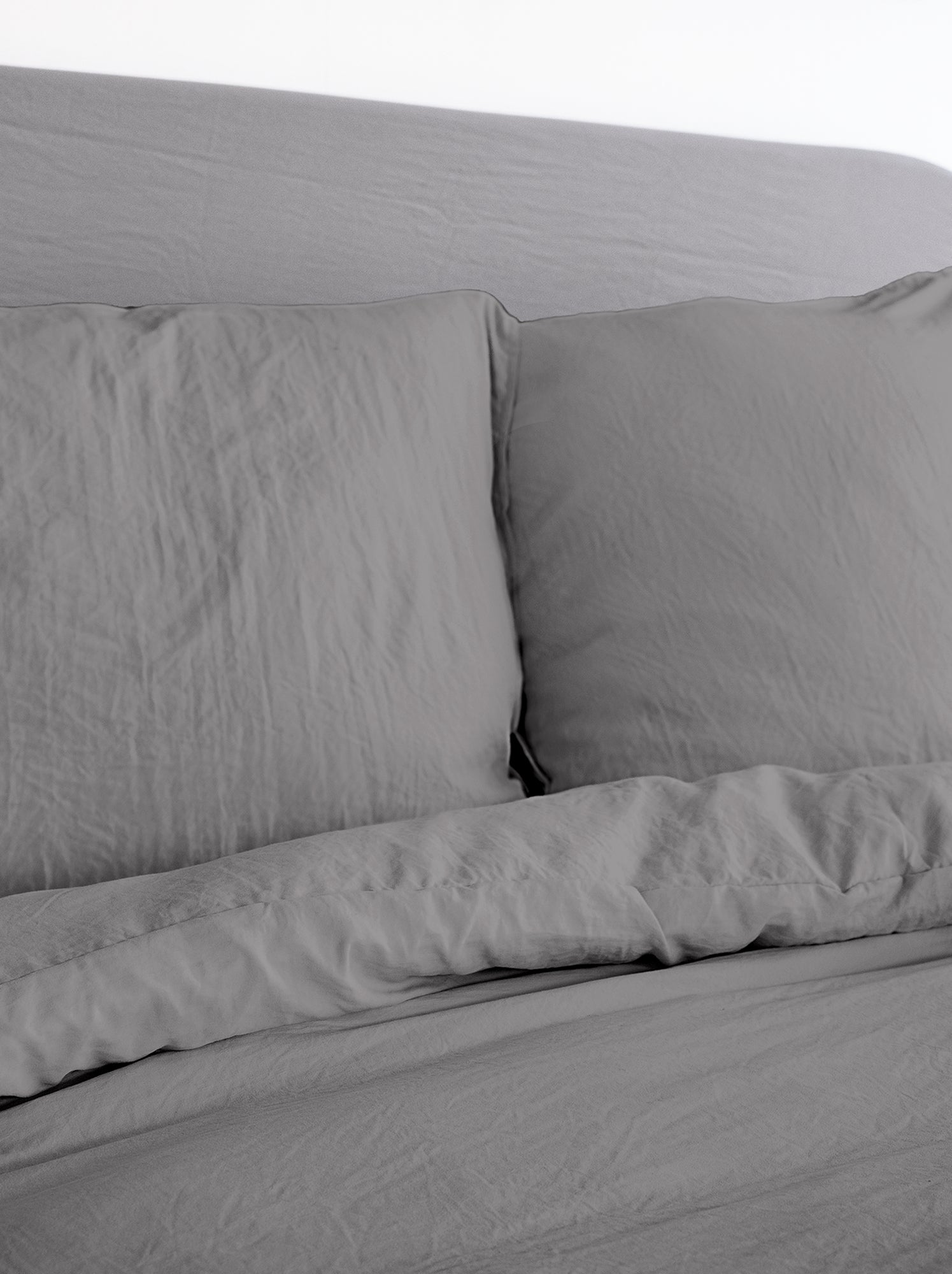 Parure de lit unie ultra douce - 1 ou 2 personnes - Anthracite