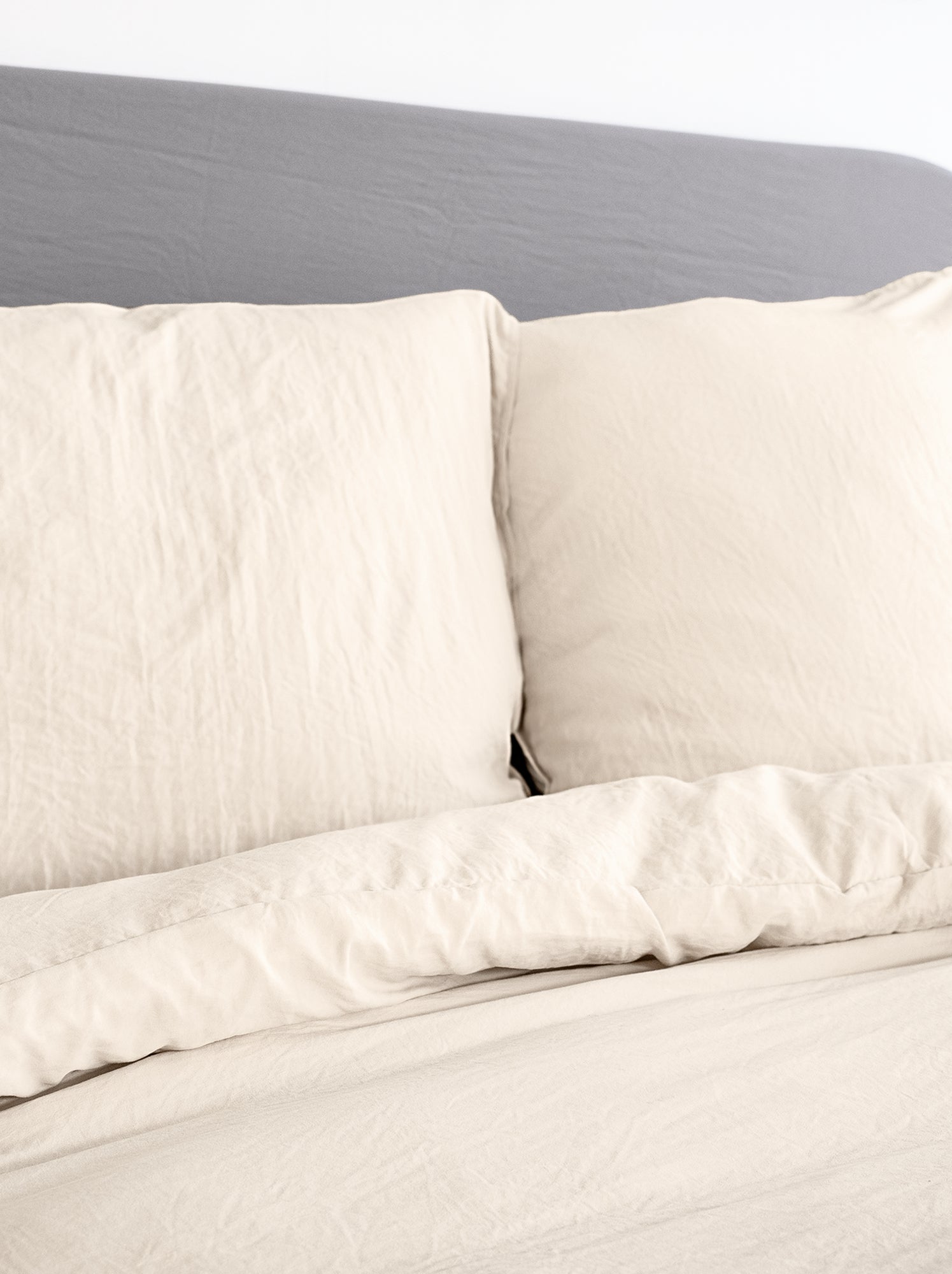 Parure de lit unie ultra douce - 1 ou 2 personnes - Sable