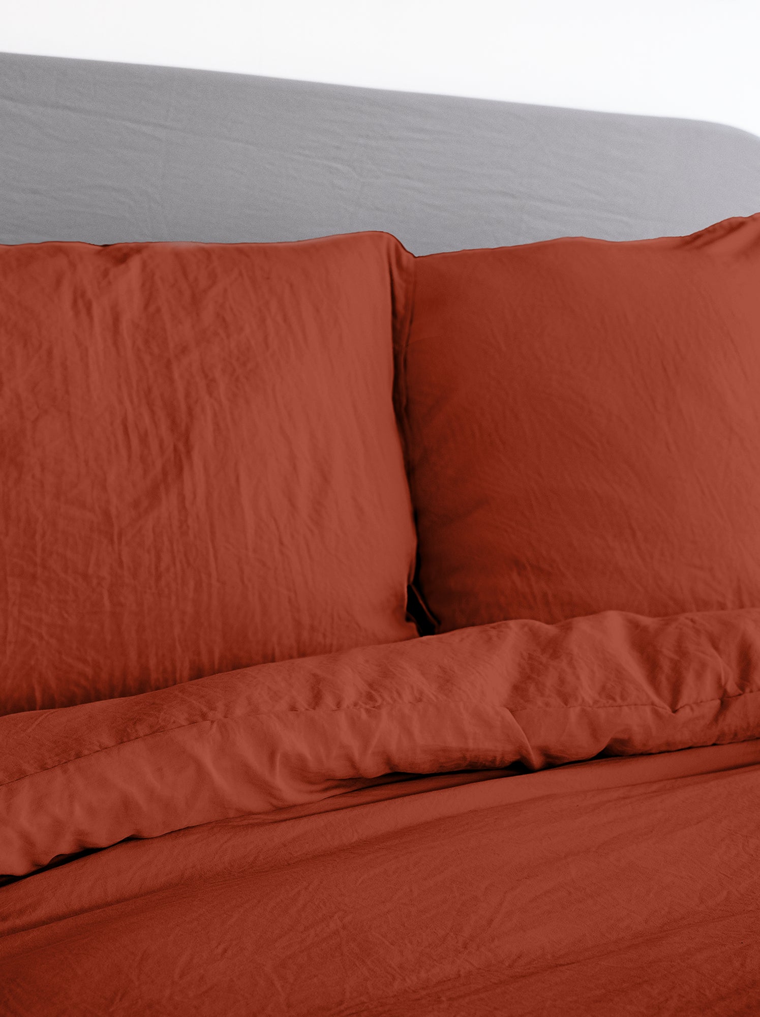 Parure de lit unie ultra douce - 1 ou 2 personnes - Terracotta