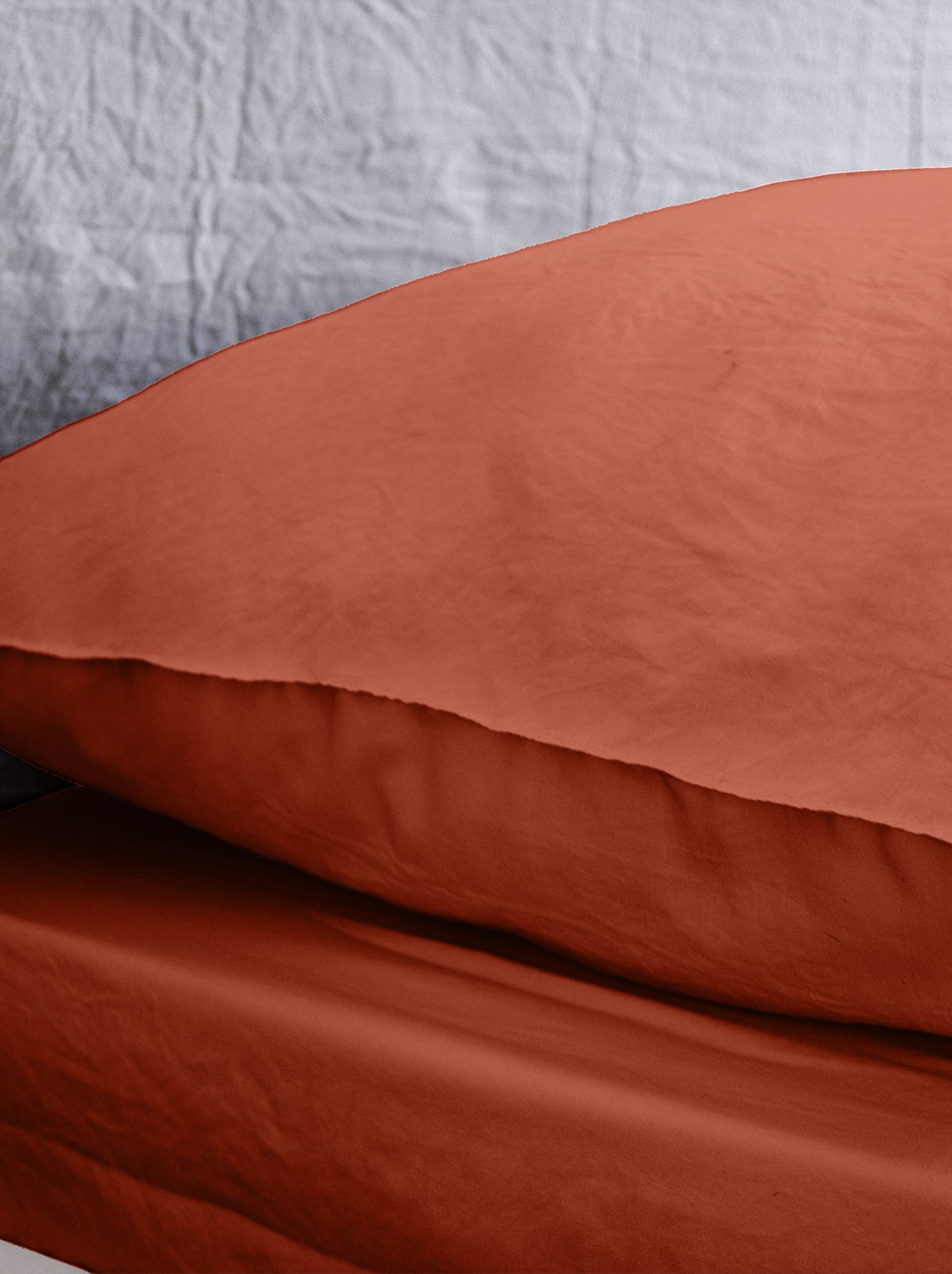 Parure de lit unie ultra douce - 1 ou 2 personnes - Terracotta