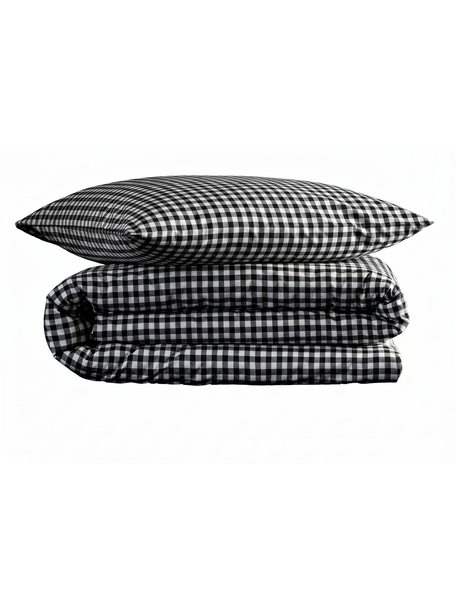 Parure de lit vichy - Noir