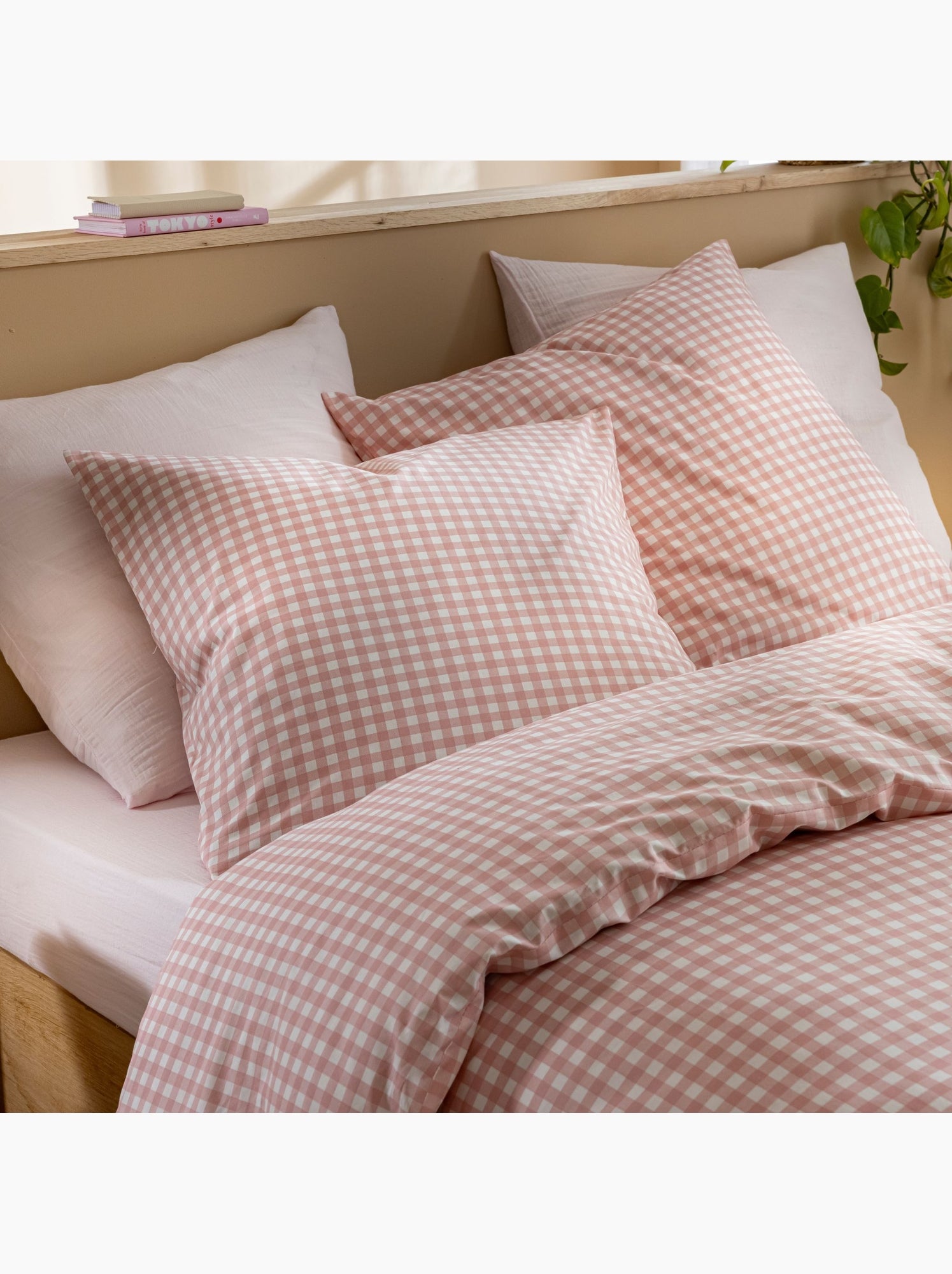 Parure de lit vichy - Rose