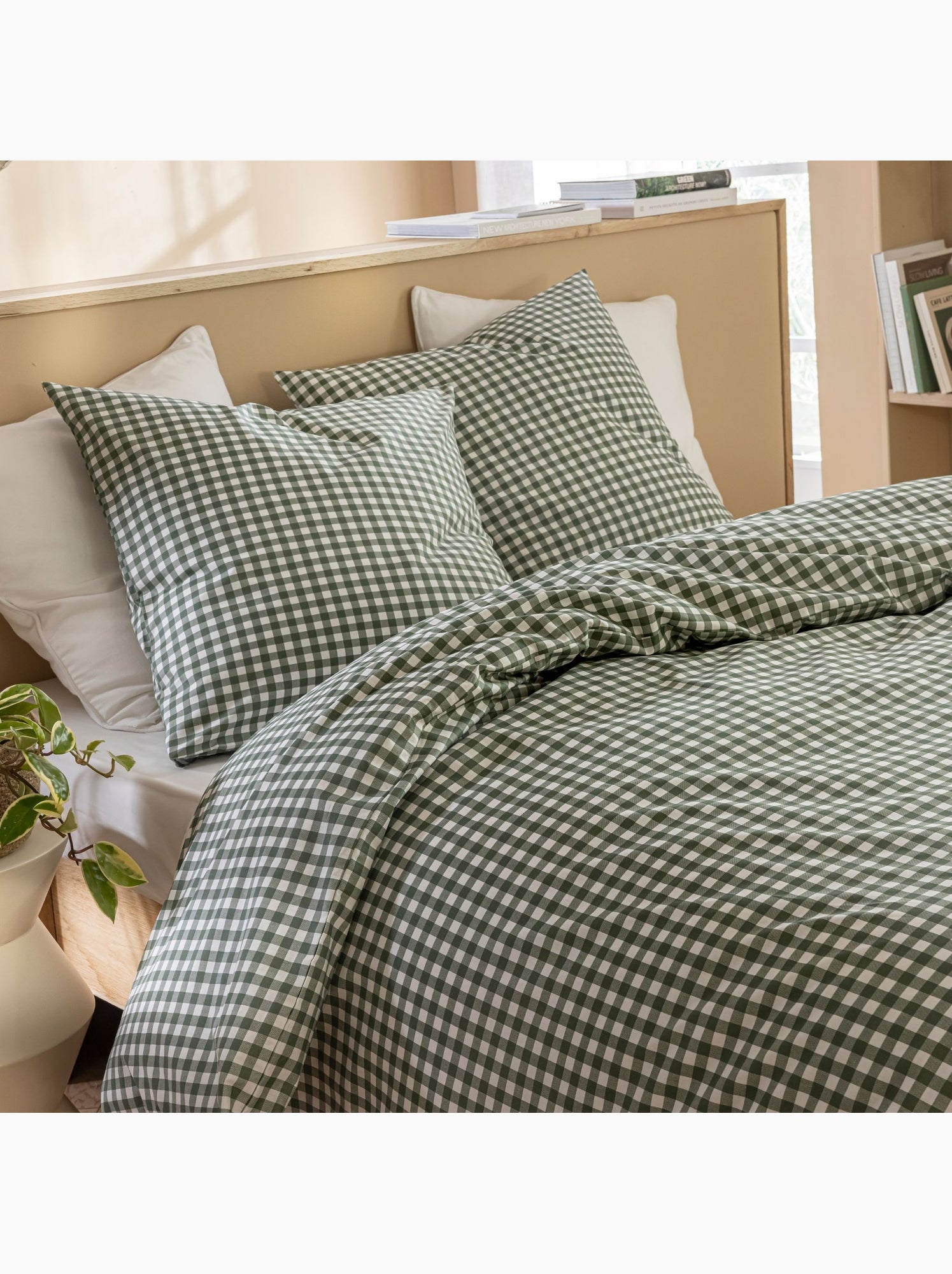 Parure de lit vichy - Vert