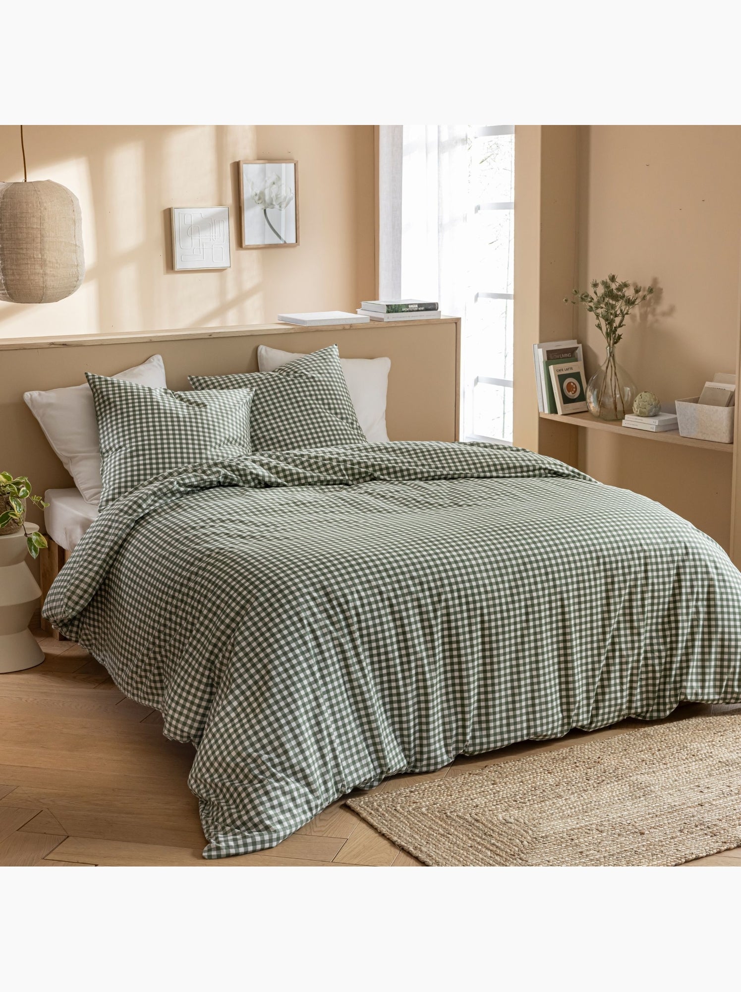 Parure de lit vichy - Vert