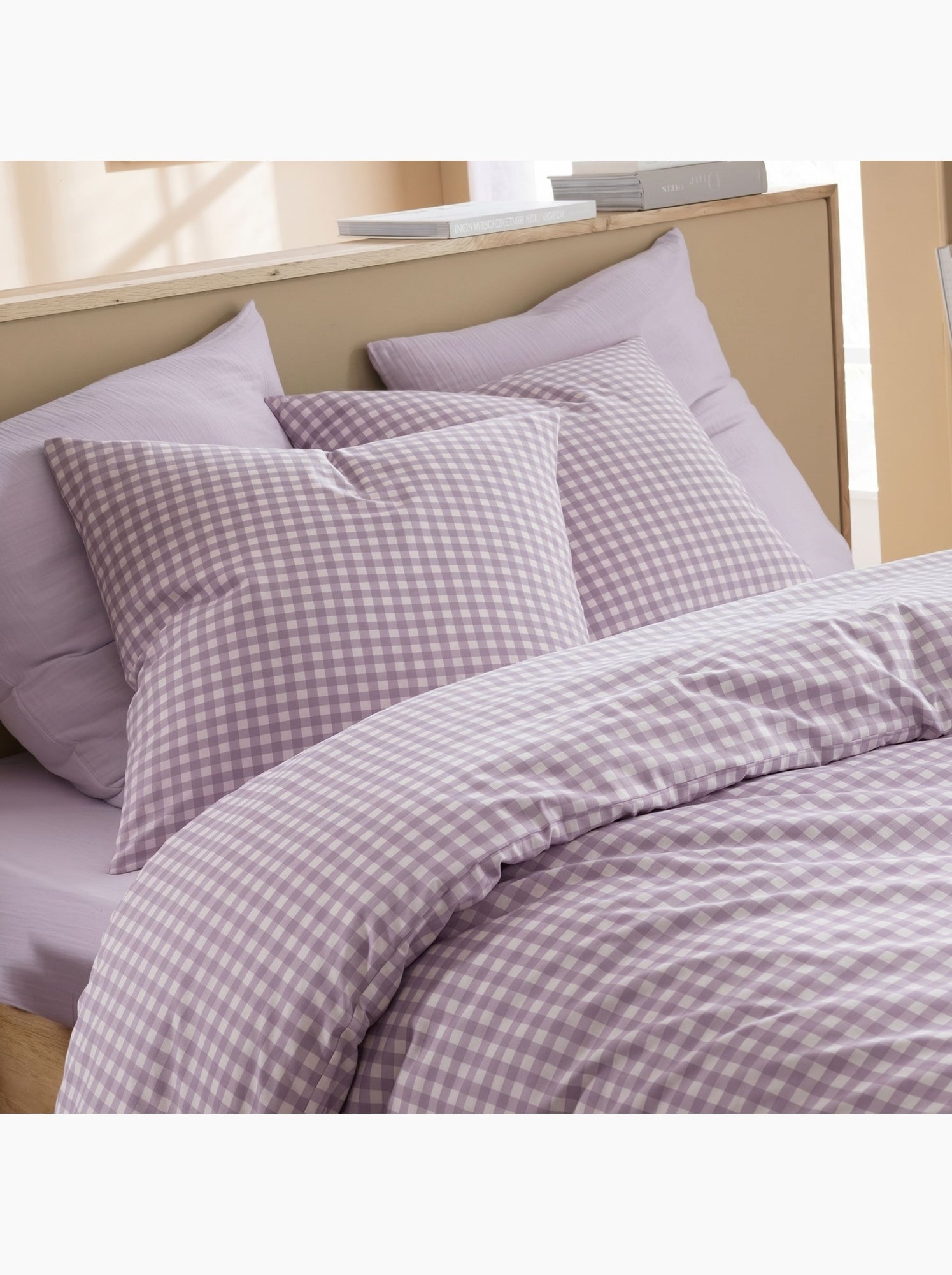 Parure de lit vichy - Violet