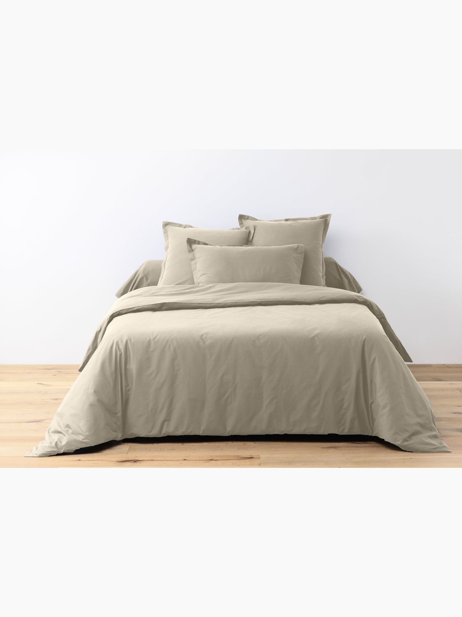 Parure housse de couette 100 % coton essentiel - Beige