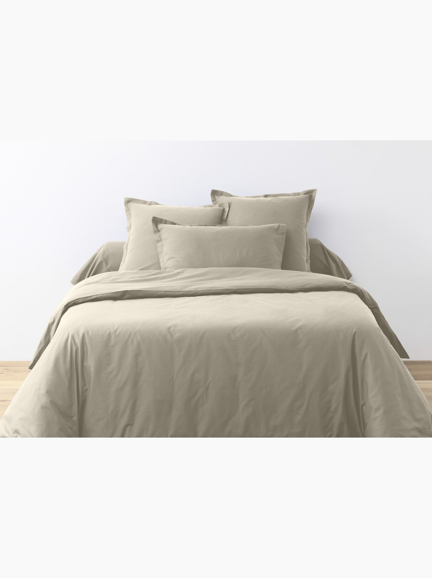 Parure housse de couette 100 % coton essentiel - Beige
