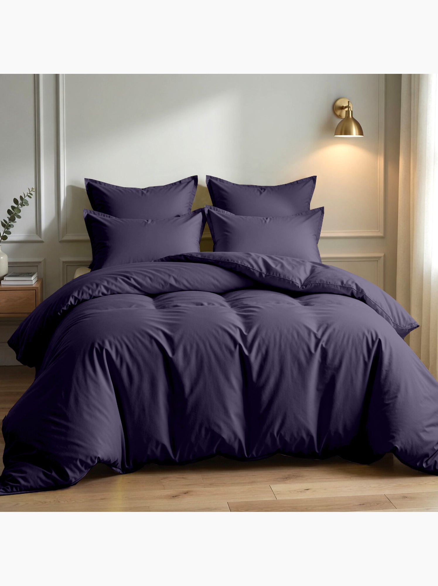 Parure housse de couette 100 % coton essentiel - Bleu impérial