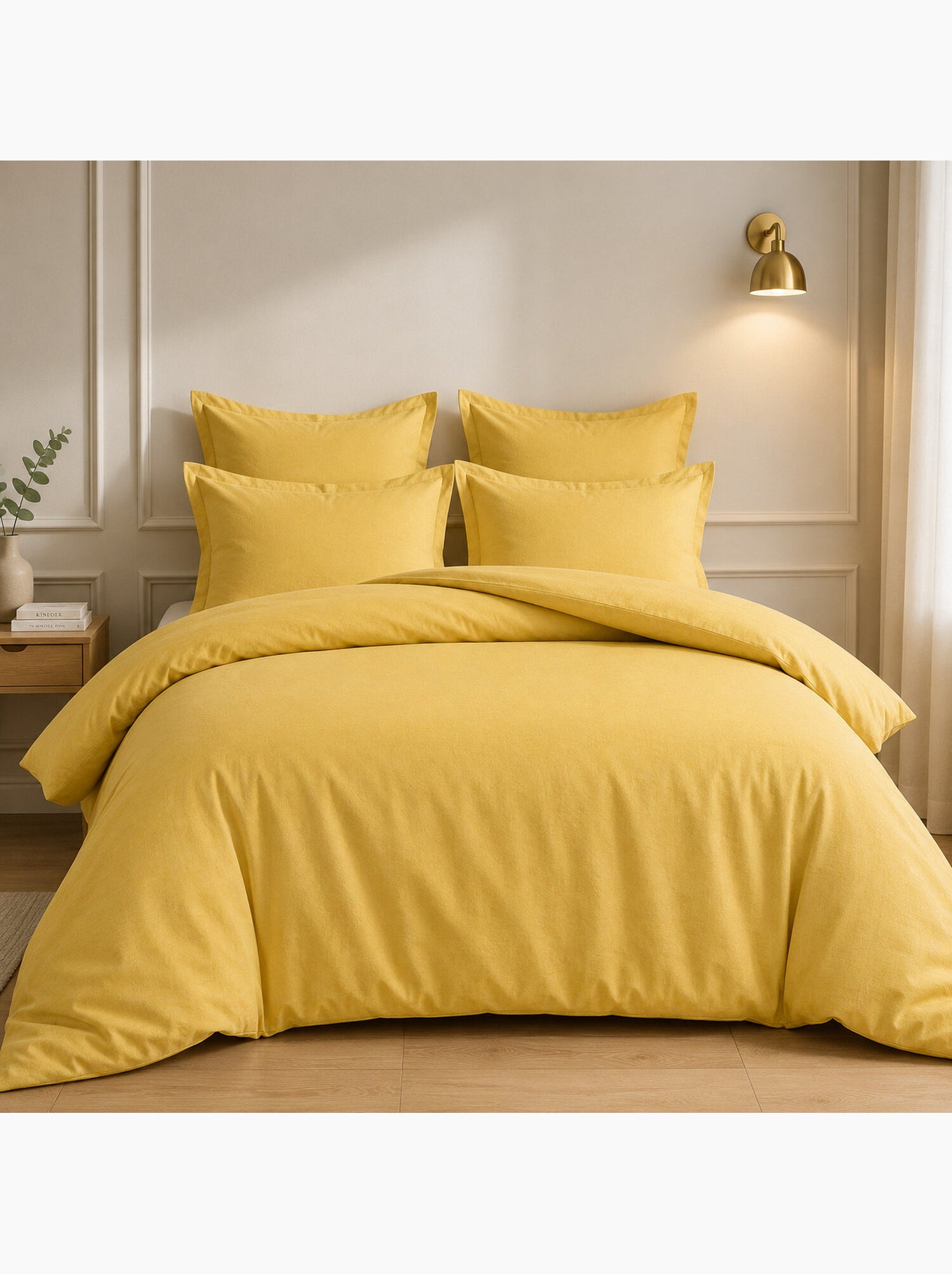 Parure housse de couette 100 % coton essentiel - Gold