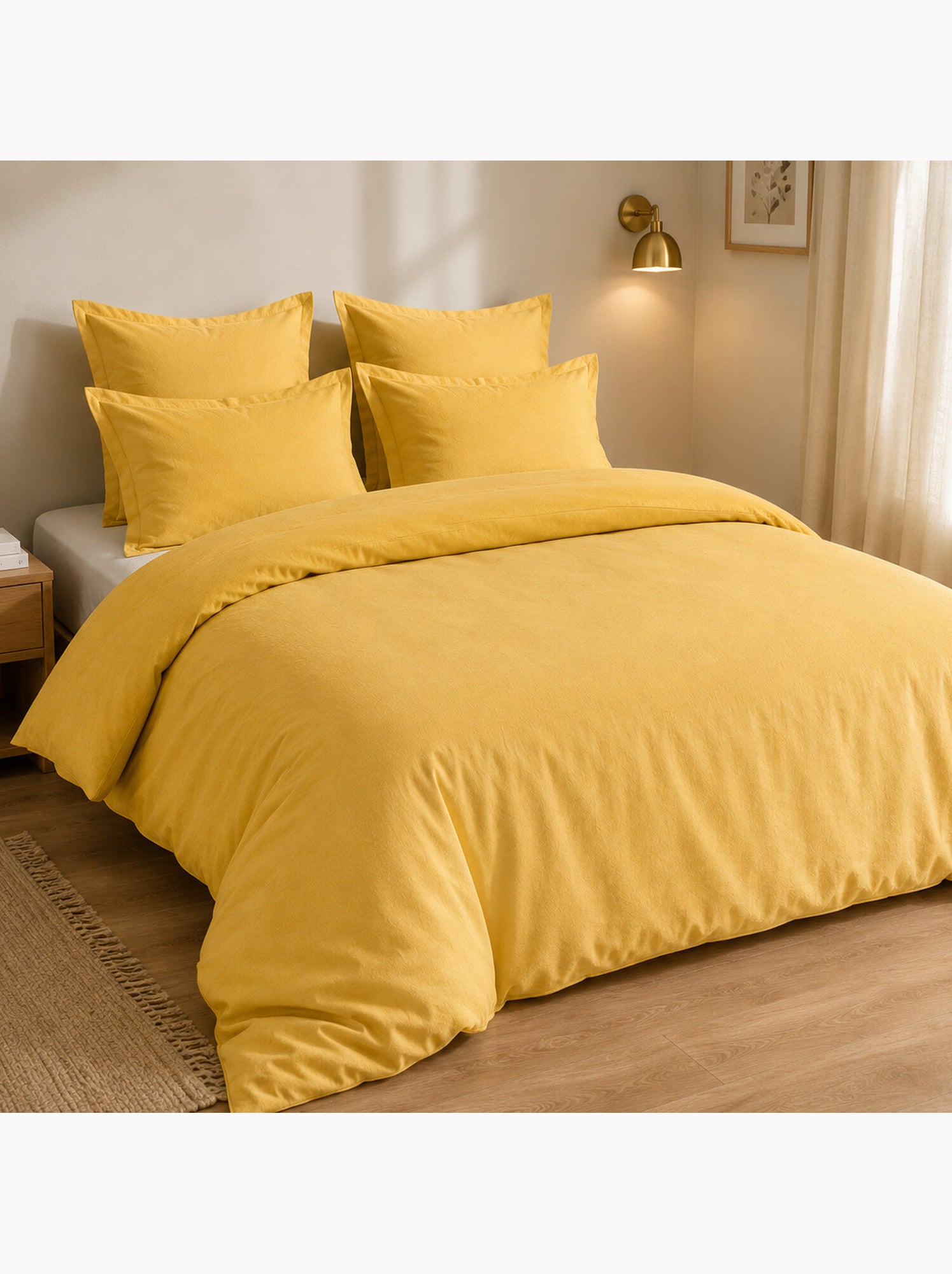 Parure housse de couette 100 % coton essentiel - Gold