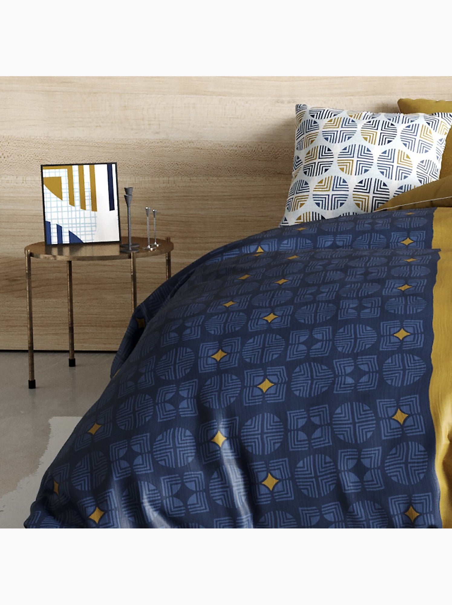 Parure housse de couette 100 % coton sirius - Bleu