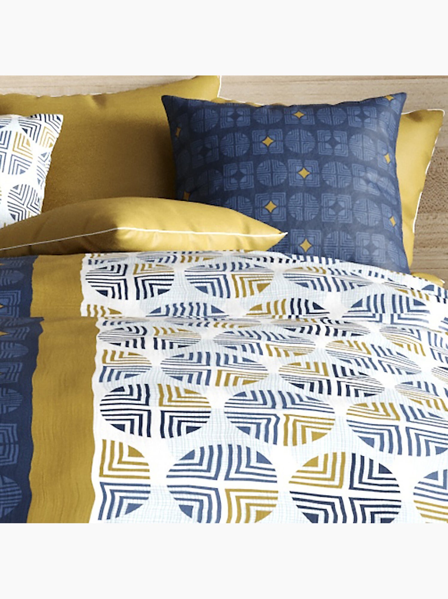 Parure housse de couette 100 % coton sirius - Bleu