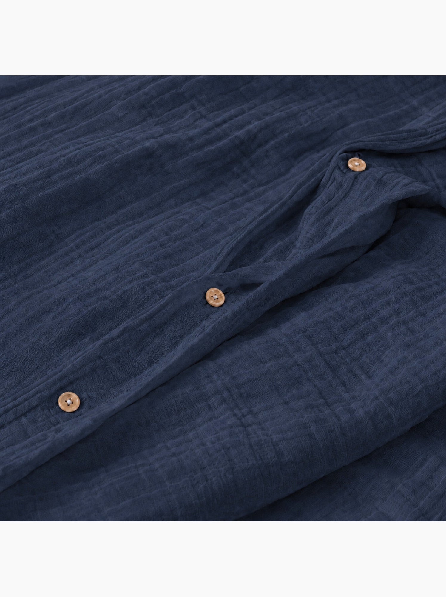 Parure housse de couette 100 % gaze de coton ava - Bleu pétrole