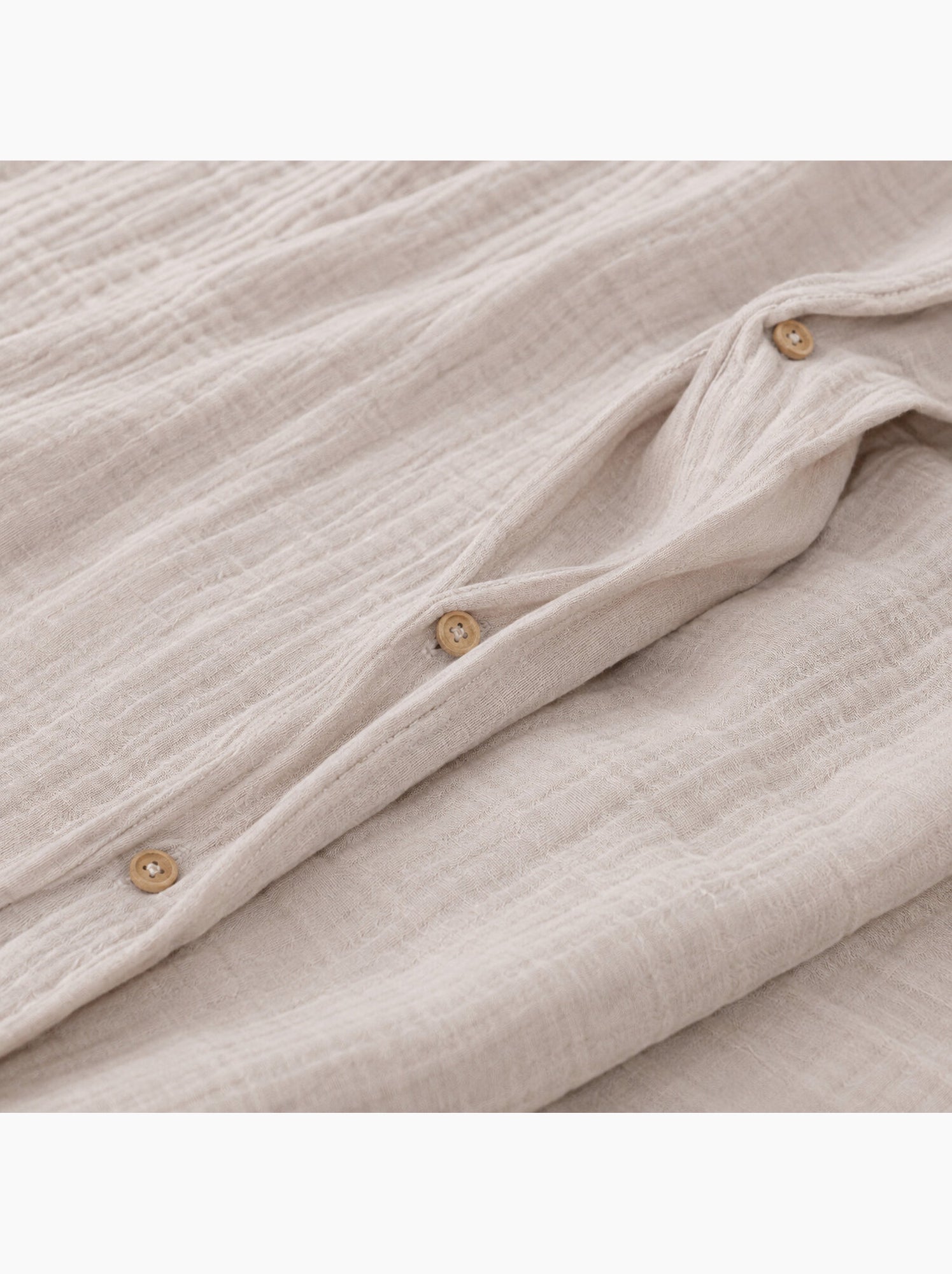 Parure housse de couette 100 % gaze de coton ava - Ecru