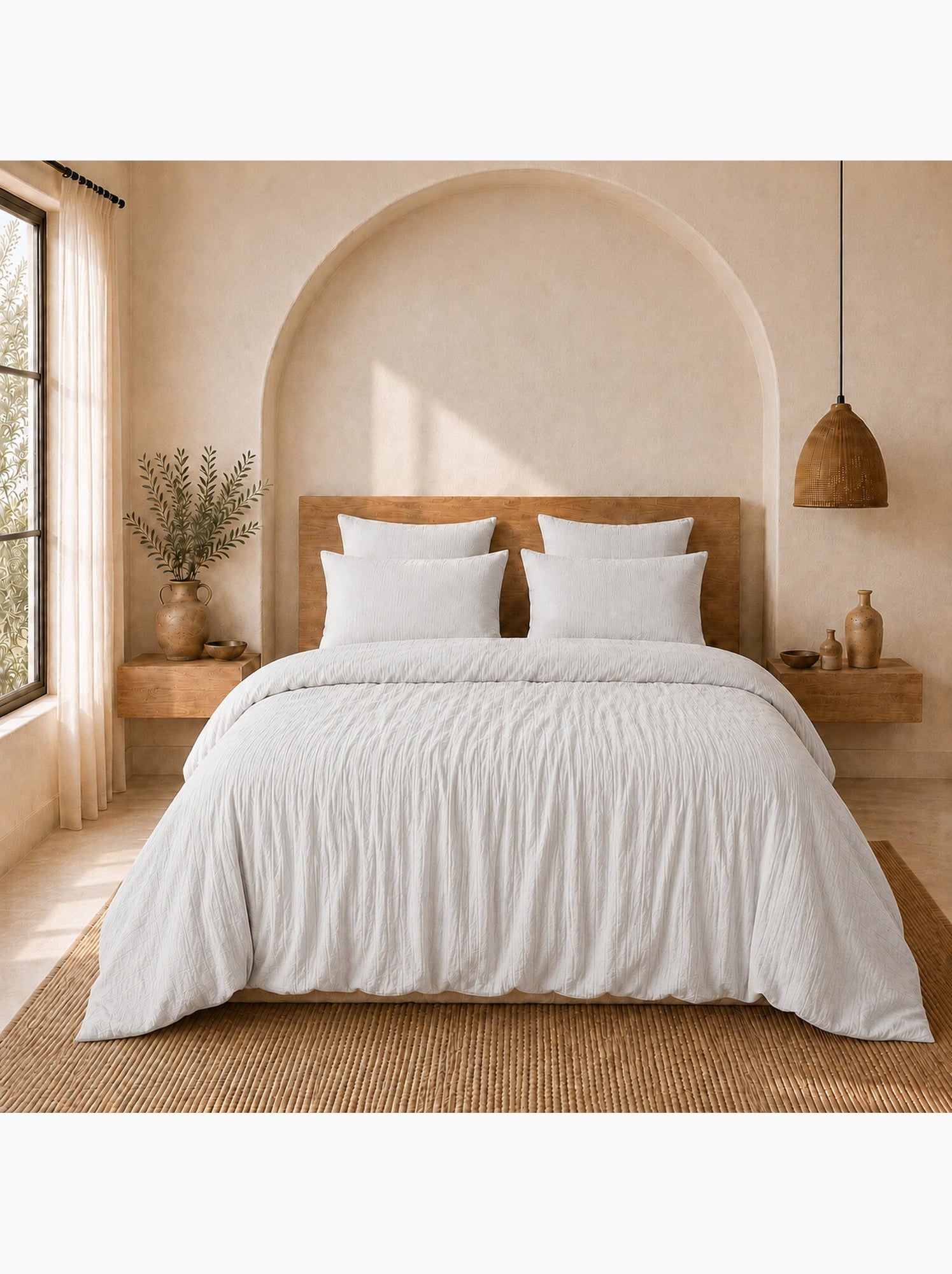 Parure housse de couette 100 % gaze de coton ava - Gris glacier