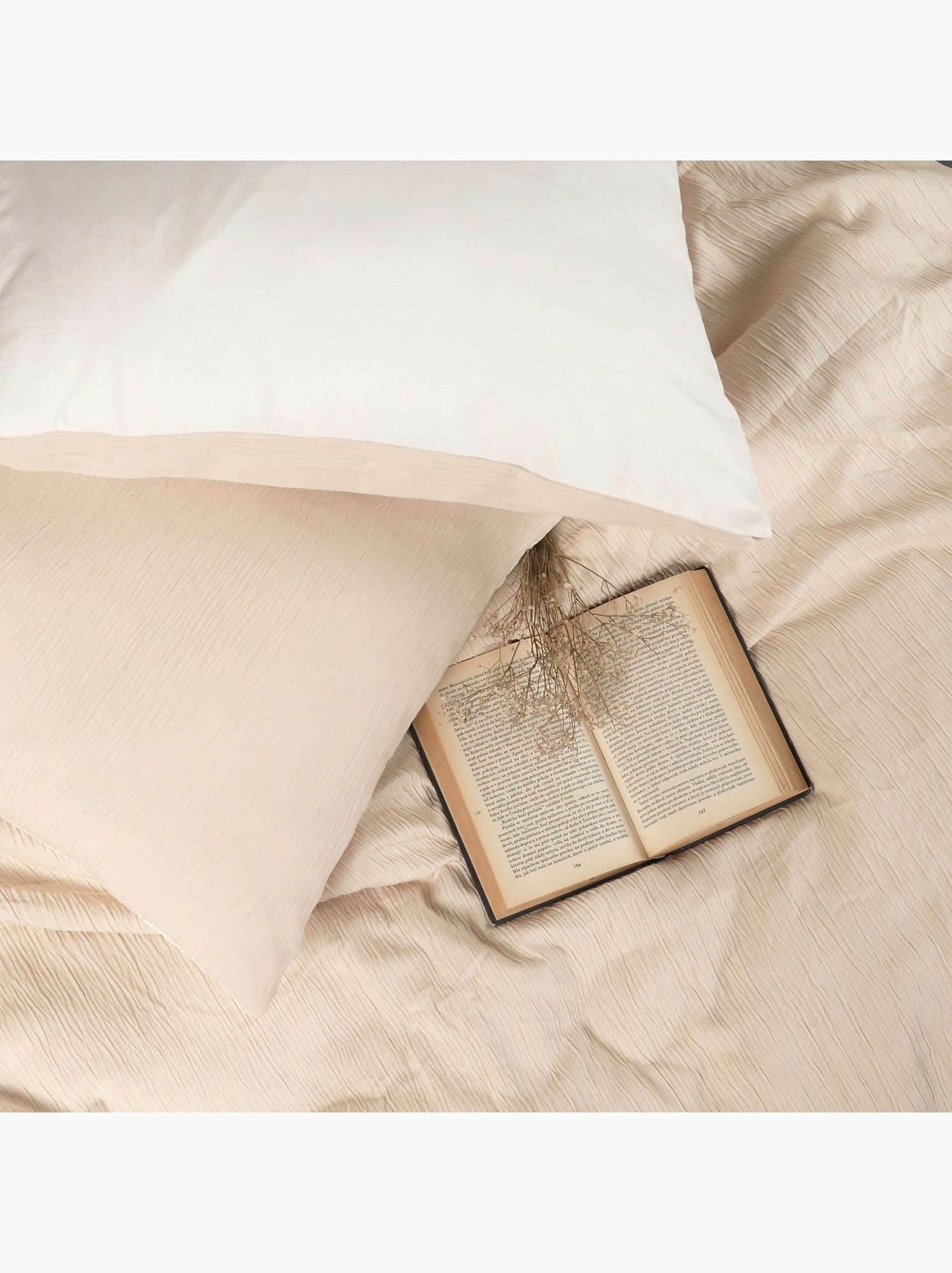 Parure housse de couette 100 % polyester maya - Blanc Ecru
