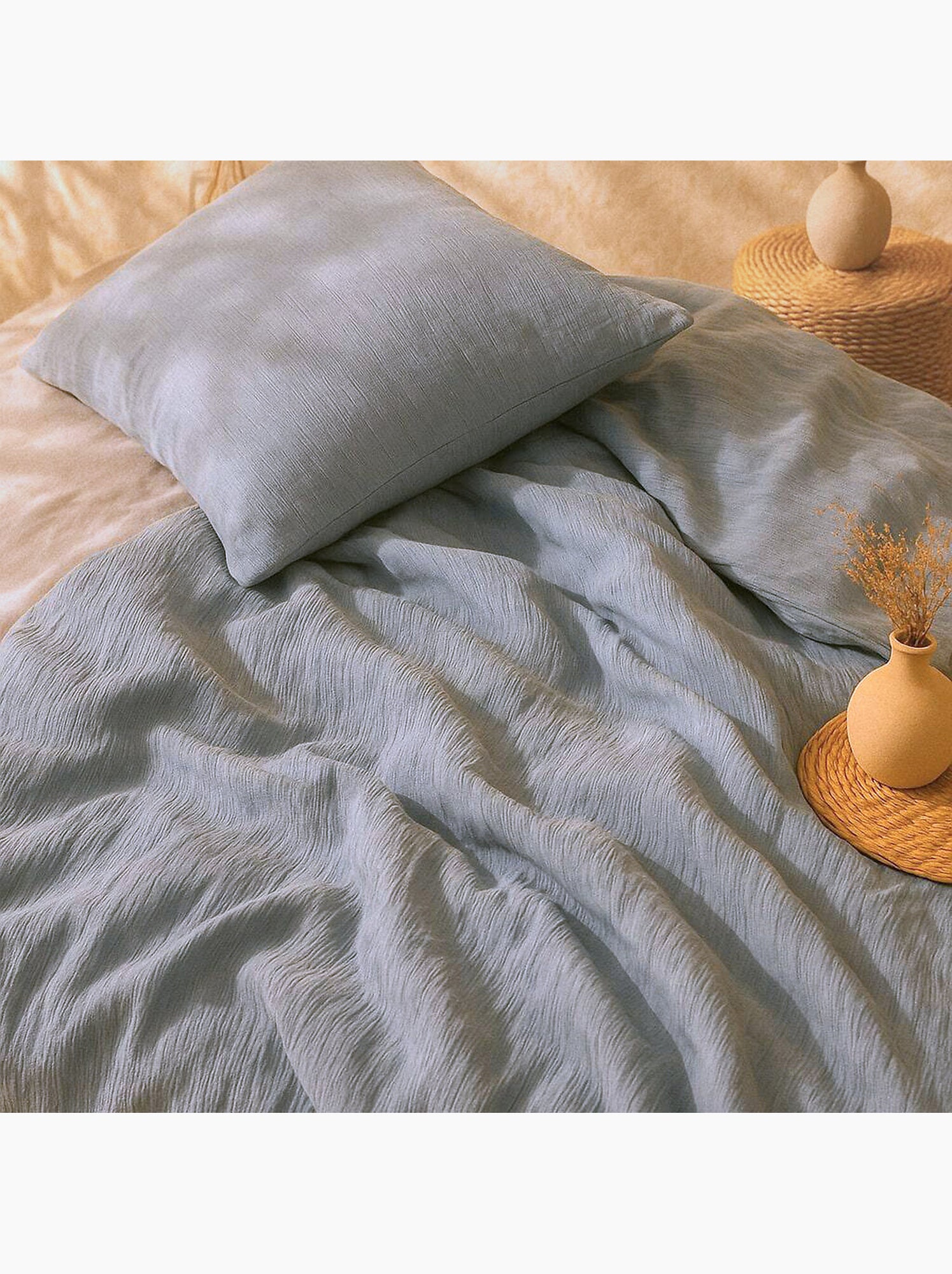 Parure housse de couette 100 % polyester maya - Bleu pétrole