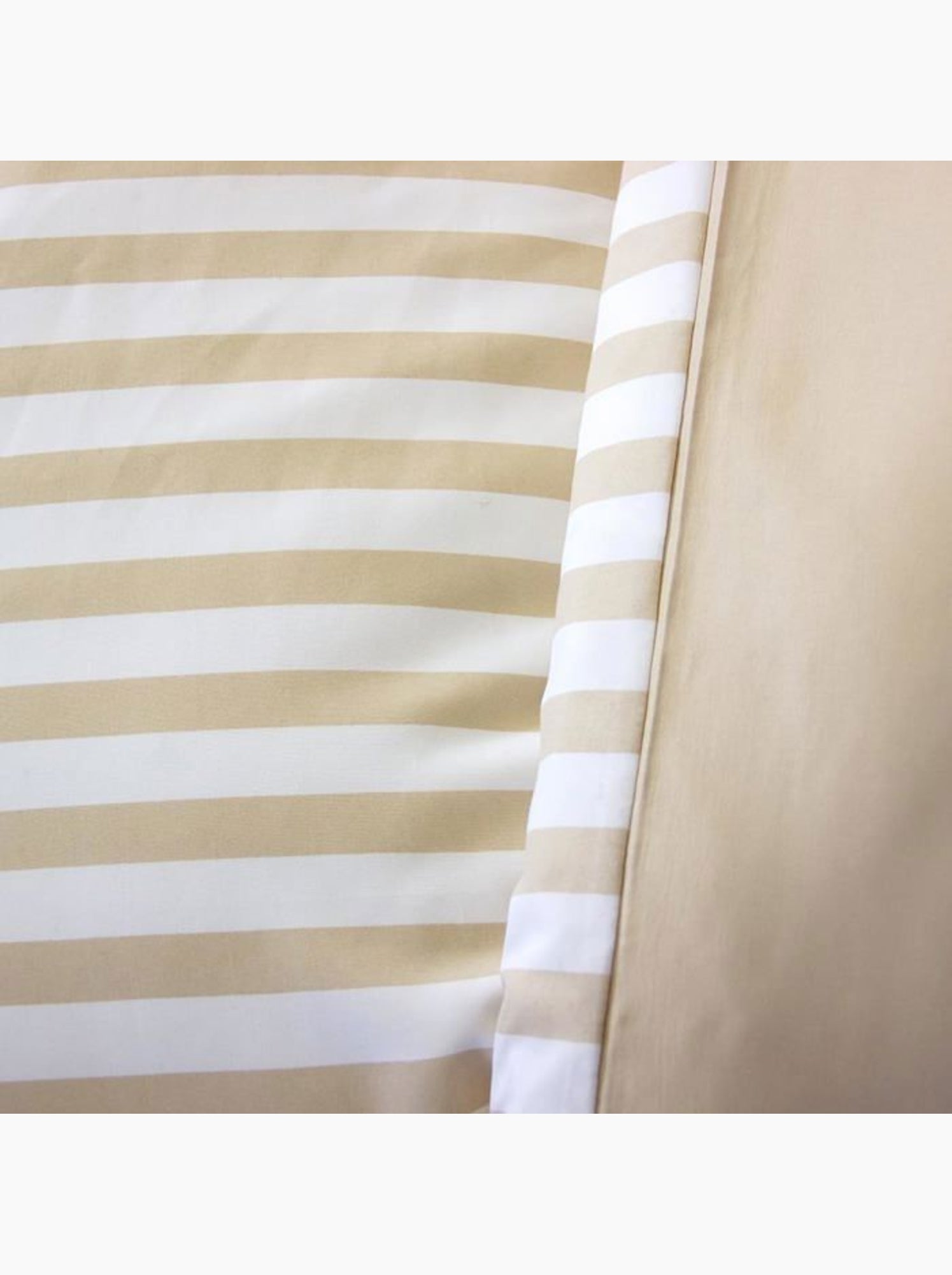 Parure housse de couette BELIL 220x240cm – 3 pièces – Rayures – 100% polyester - Beige