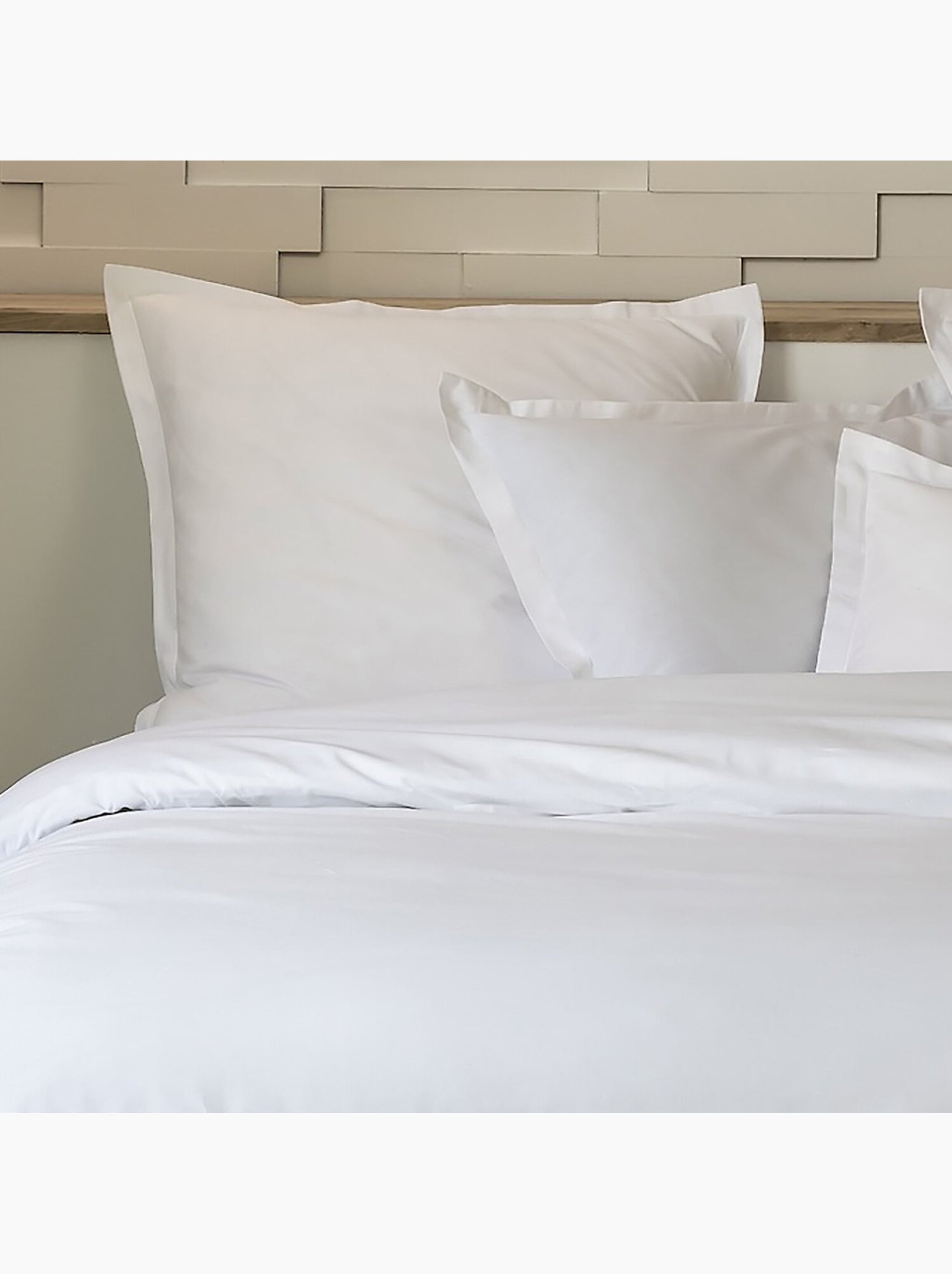 Parure de lit 240x220 cm percale de coton unie - mura - Blanc