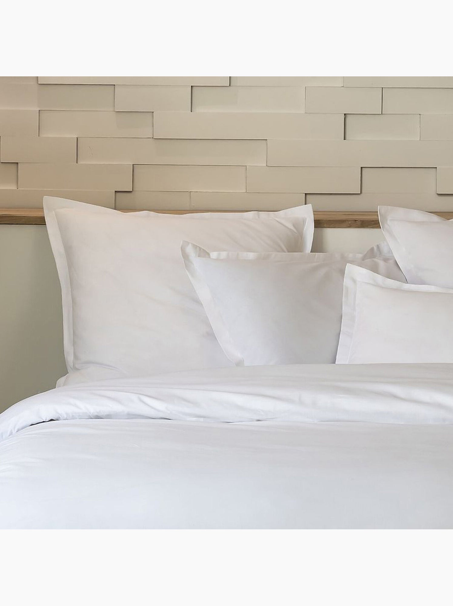 Parure de lit 240x220 cm percale de coton unie - mura - Blanc